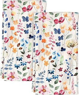 Flour Sack Kitchen Towels Set of 2-18x26 Cotton Dish Towels with Hanging...