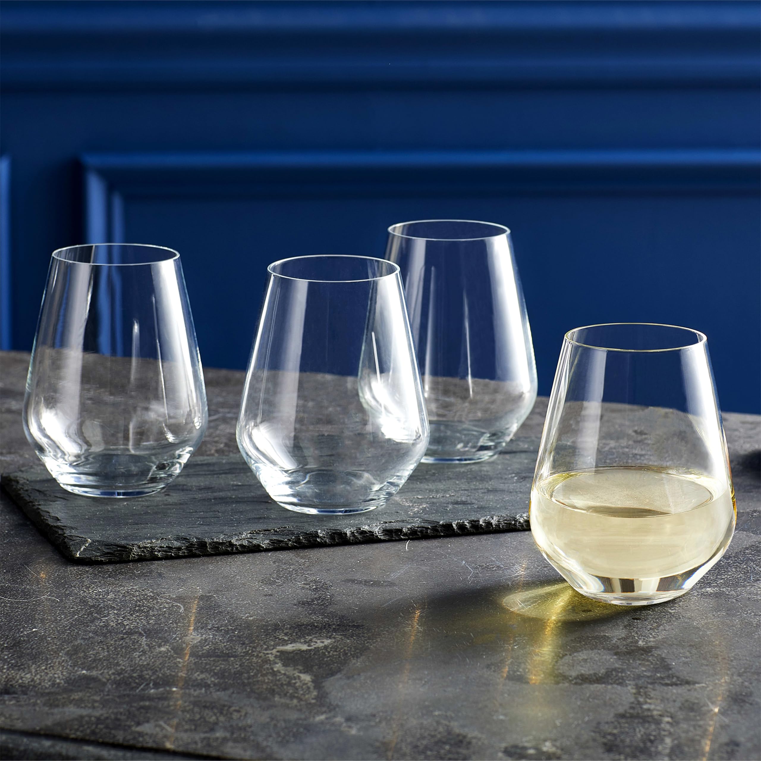 Libbey Greenwich copas de vino sin tallo, 18 onzas, juego de 6, 18 onzas, transparente