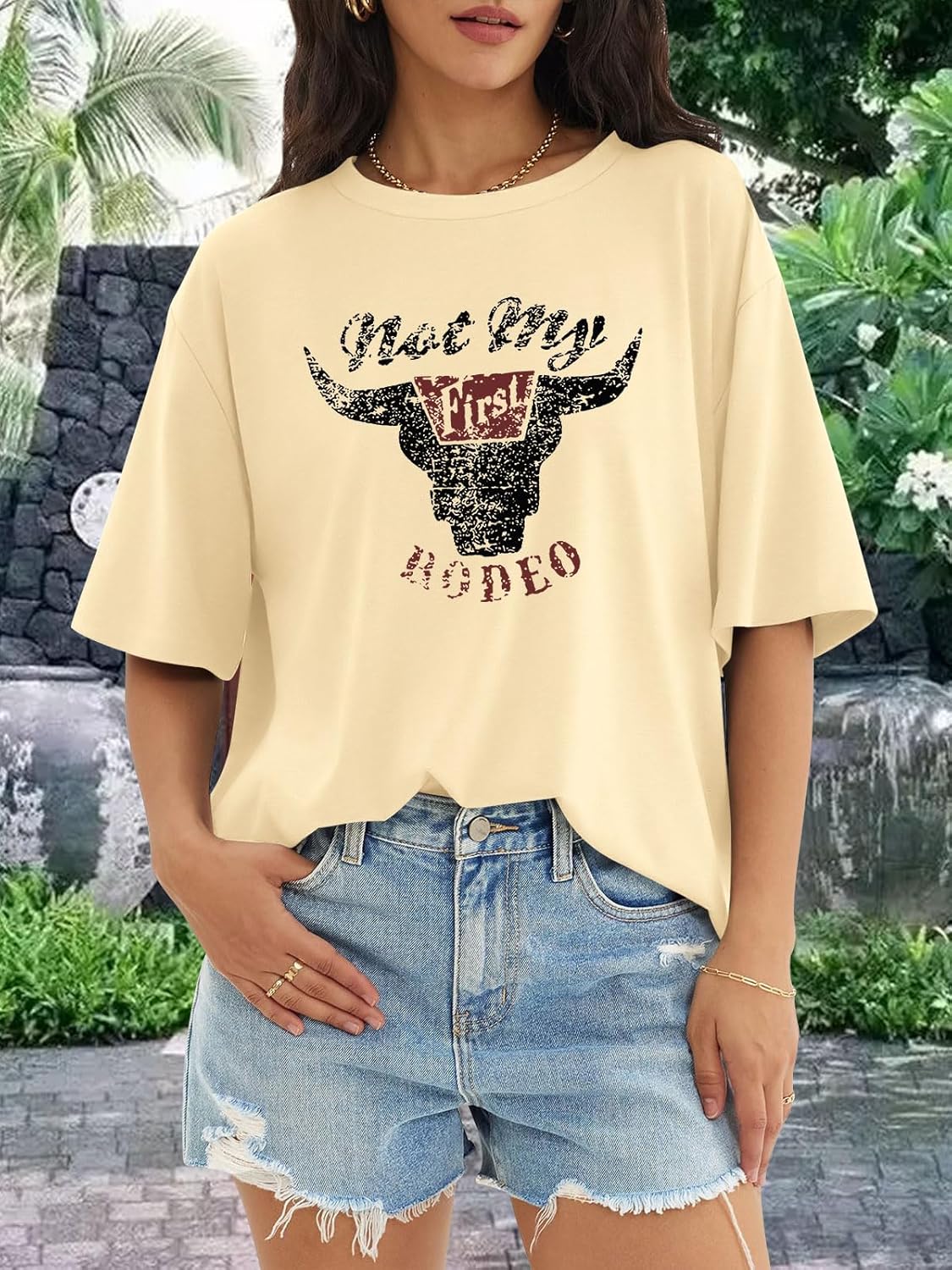Cowgirl Shirts for Women Oversized Western Country Music Concert T-Shirts Vintage Cowboy Short Sleeve Tee Tops - Image 2