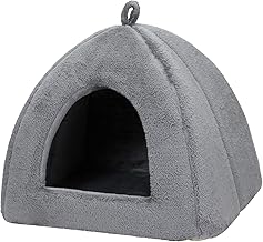 PetStyle Pet Bed, Dog/Cat Bed, For Winter, Stylish, House, Warm, Pet, Fluffy, Boa, Dog Bed, Washable, Pyramid House, M Size (Fall/Winter/Gray)