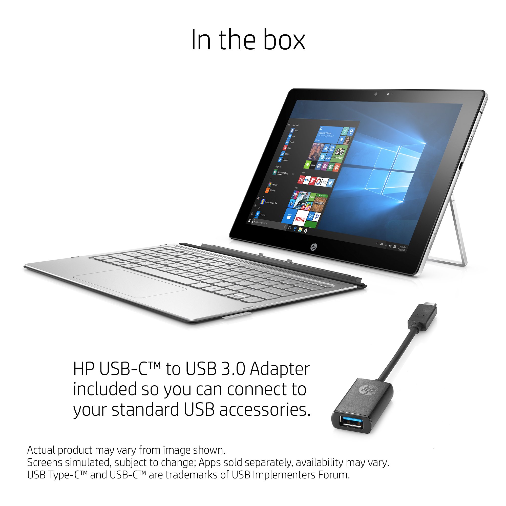 HP Spectre x2 12-inch Detachable Laptop, Intel Core m7-6Y75, 8GB