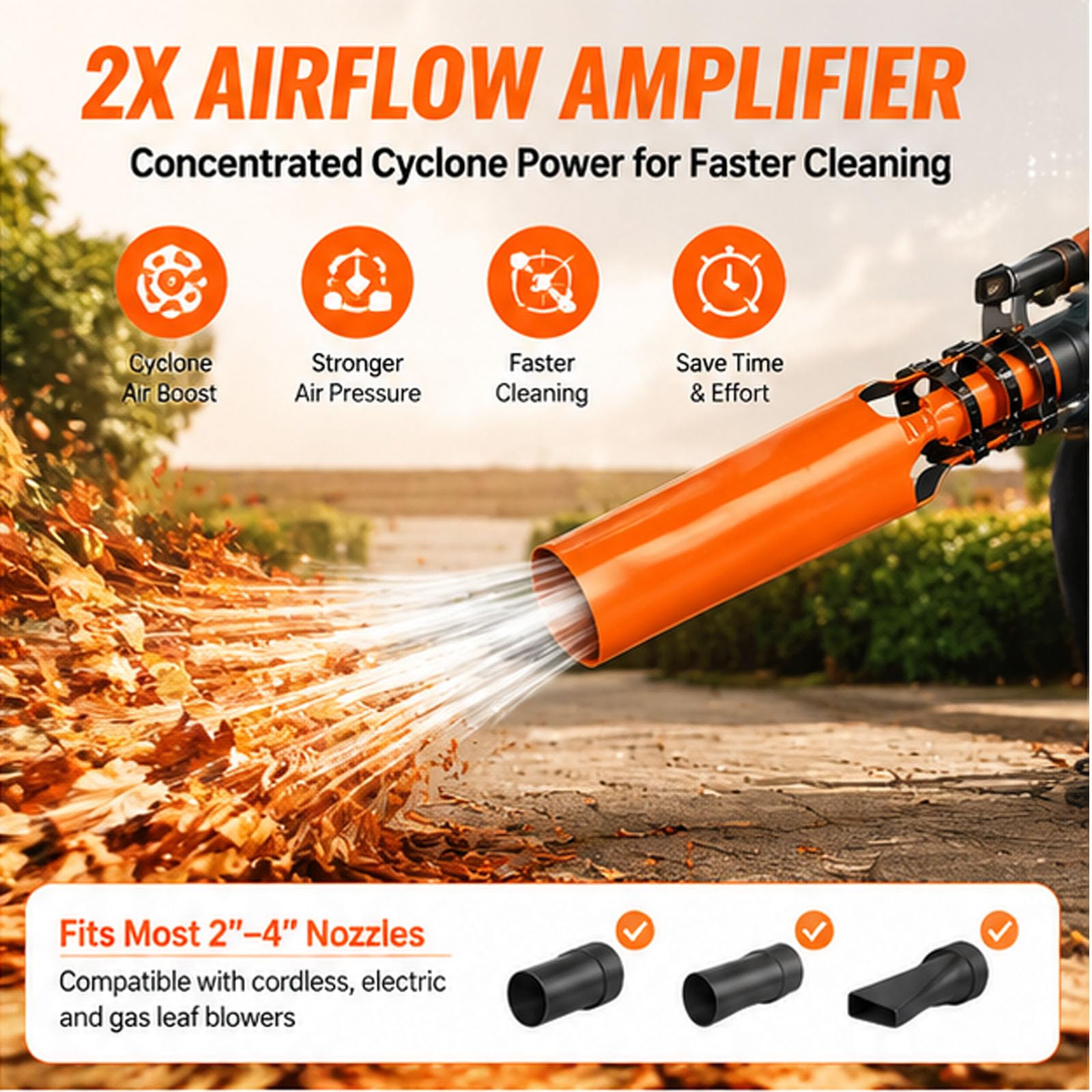 Laubbläser Zyklon 2X Booster-Aufsatz, für 2-4” Düse