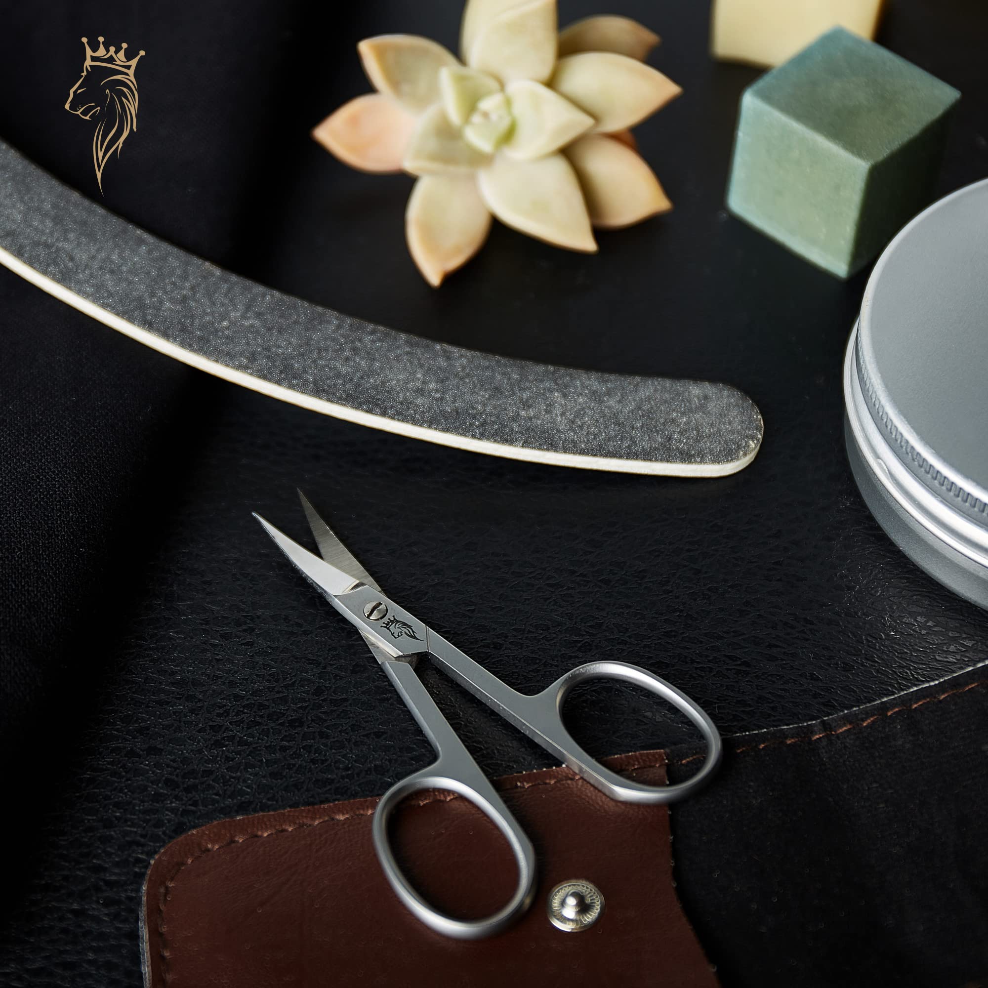 ciseaux à ongles en acier inoxydable, étui inclus - coupe-cuticules extra aiguisé - courbé fin- ciseaux à ongles de pieds aussi adapté pour les gauchers, coupe capsules ongles