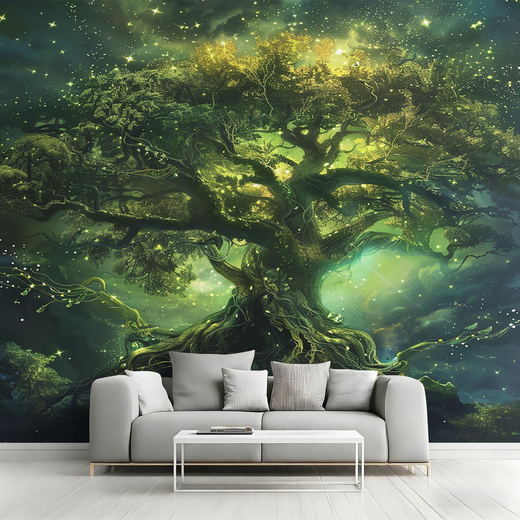 Papier peint fantastique arbre de vie intissé avec motif panoramique géant de 400 x 280 cm