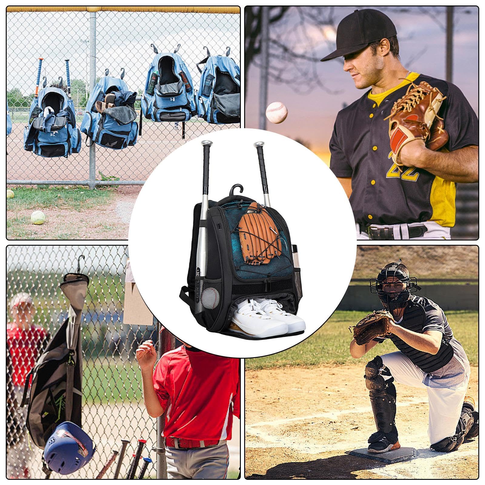 Sac De Baseball/softball Roulant 60L Avec Roues - Camo Rose, Contient 4 Battes, Poignée Télescopique
