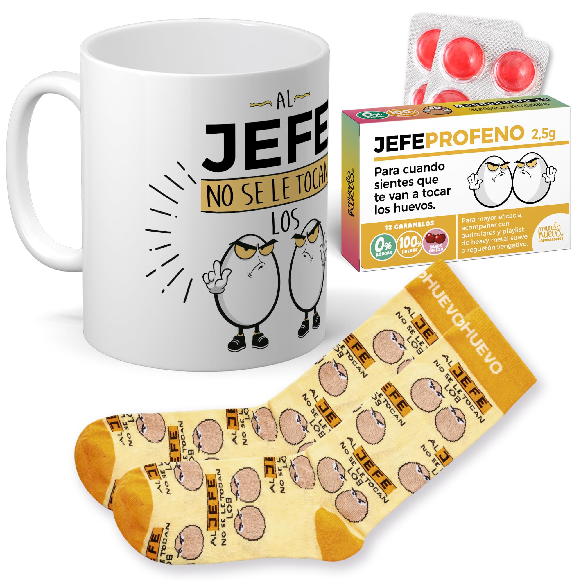 mundohuevo Super Regalo Personalizado para 40 cumpleaños Hombre | Taza de Cerámica + Calcetín 40 hombre + Caramelos |Mis huevos ya tienen 40 años | Detalle Original Día del Padre, amigos — view 11