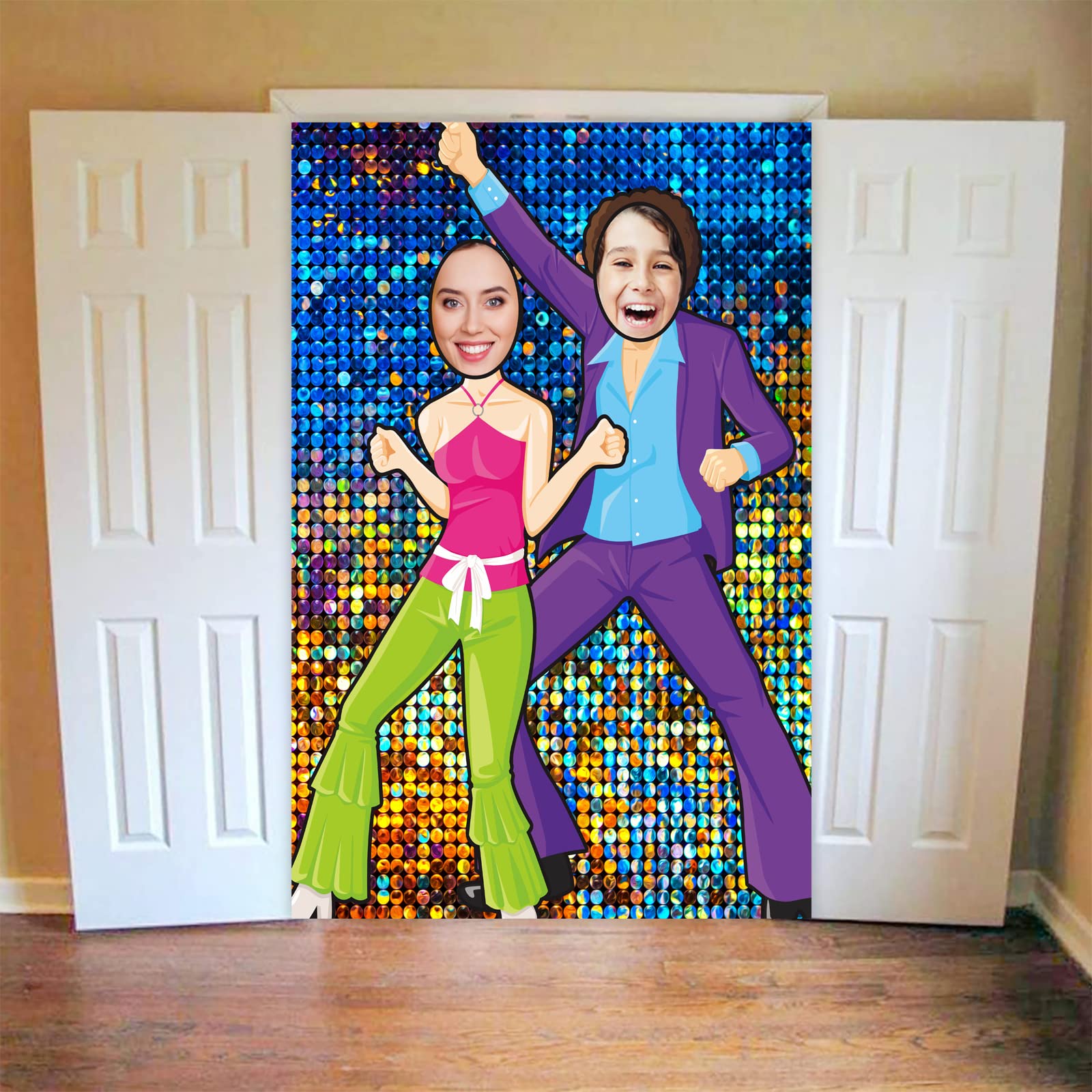 70s Disco Party Banner Pretend Play Party Game Backdrop Retro Disco Ball Theme Decor Decorations For 70's Night Club Neon Dance Party 1970s Fever Birthday Party Supplies Background