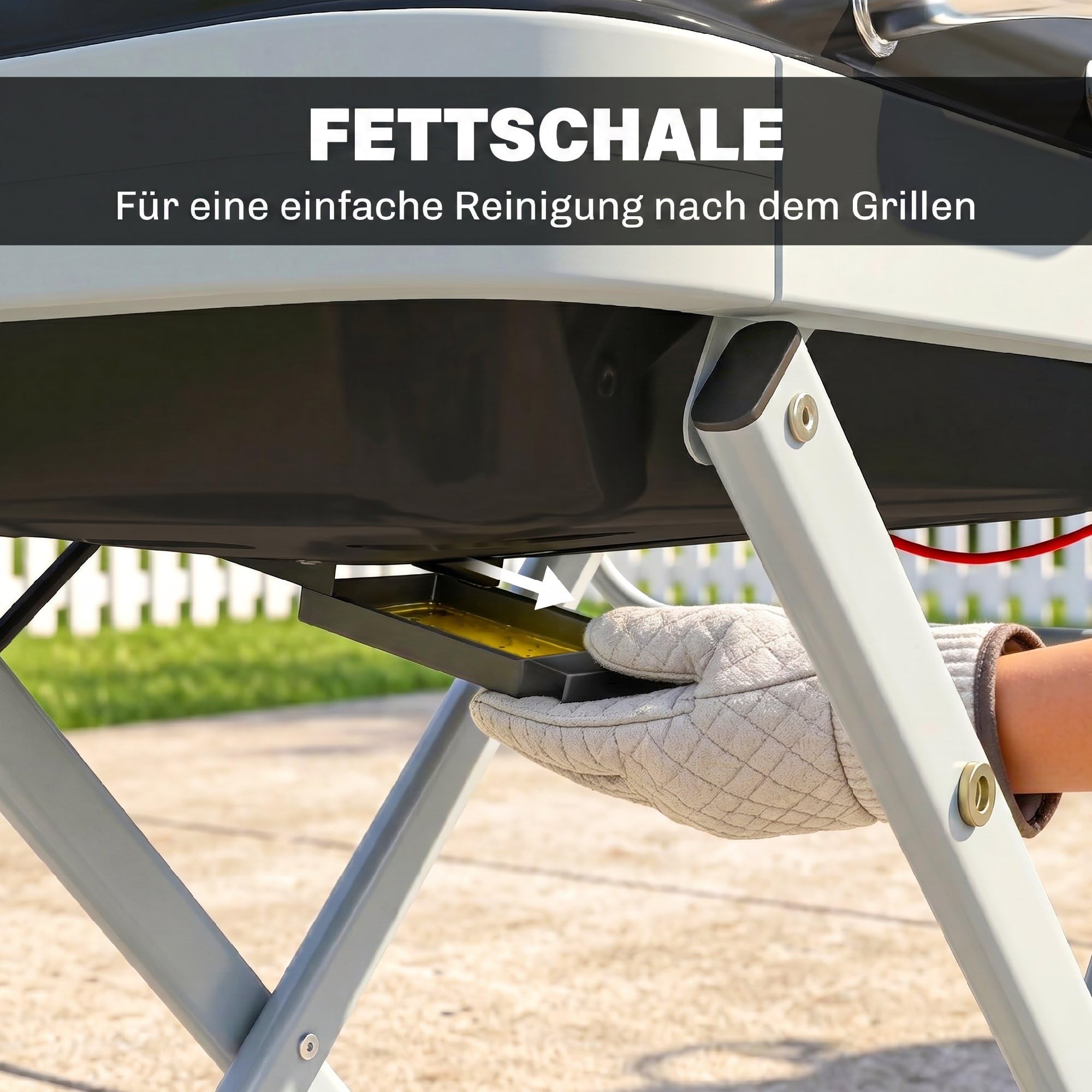 Outsunny Tragbarer Gasgrill 1 Brenner 2,5kW Grillwagen mit Faltbarem Rollwagen Grillrost Seitentisch Deckel Thermometer Fettauffangschale Tischgrill Outdoor Tischgasgrill für BBQ Camping Garten