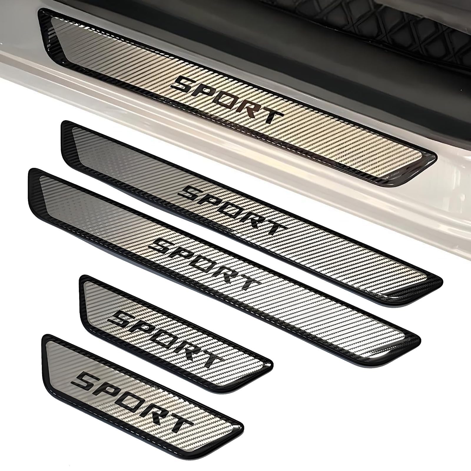 YDSTNiu 4Pcs Car Door Sill Protectors for Citroen Ds7 DS 7 Crossback 2018-2023, Vehicle Door Step Panel Scuff Plates Durable Anti-Scratch Inner Frame Entry Guards,Black2