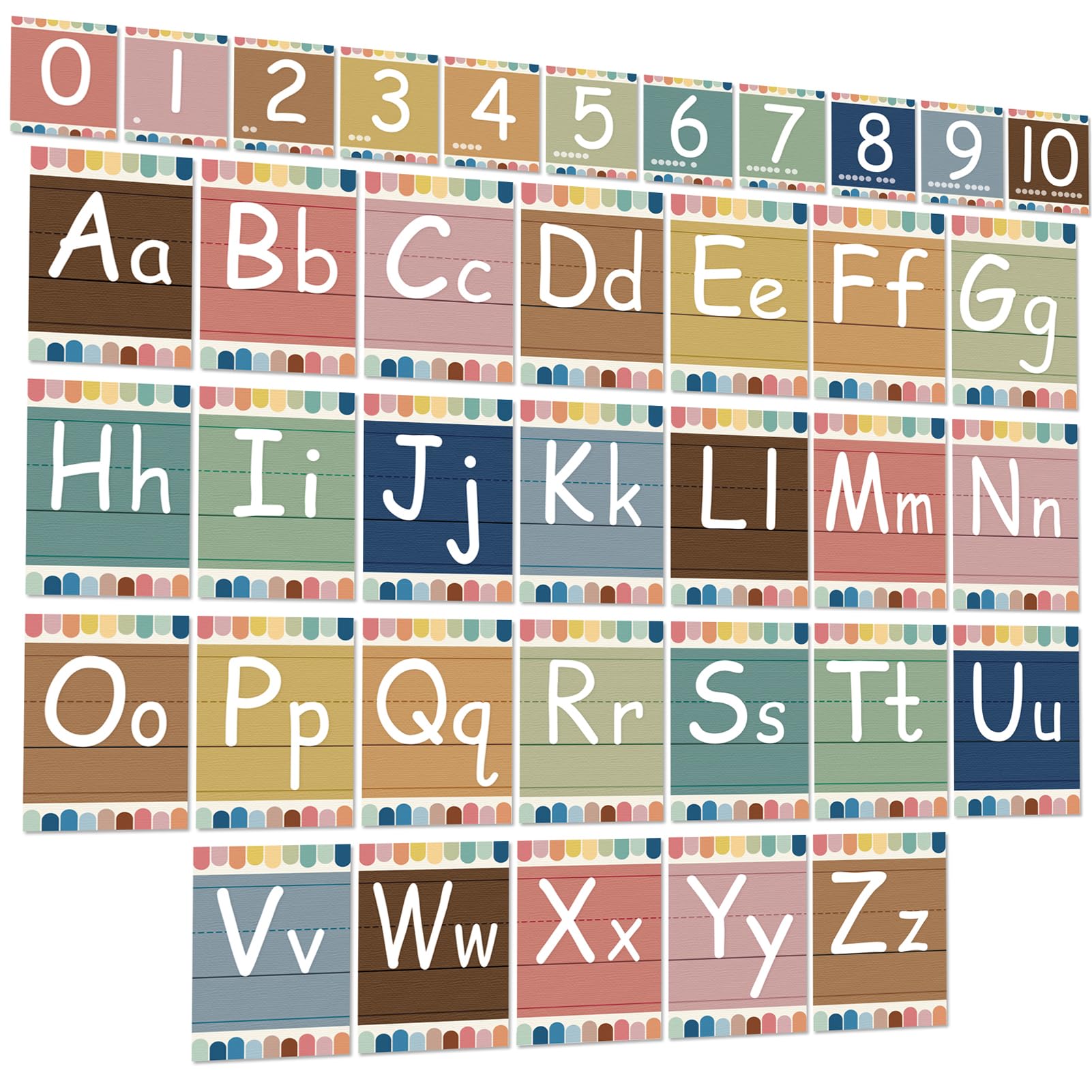 Bulletin Board Letters - ABC Alphabet Poster Classroom Decor Set Preschool English Poster Kindergarten/Primary School Classroom Wall Decor Daycare/Homeschool Supplies 10inx5.5in