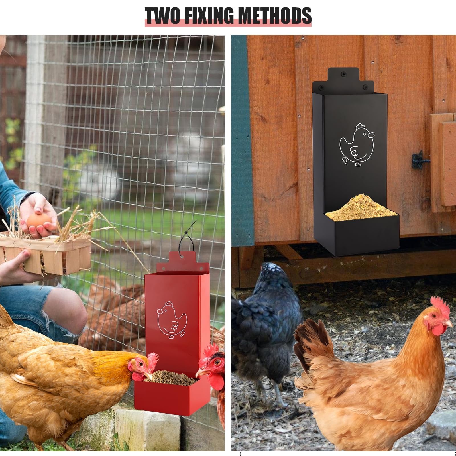 Comedero para aves de corral con diseño automático y montado en la pared, de hierro, para pollitos y aves de corral pequeñas aves de corral para pollos