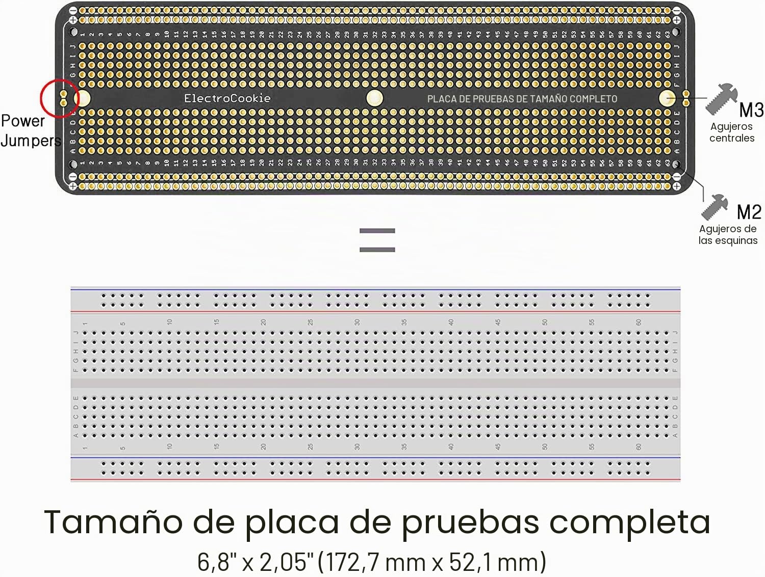ELECTROCOOKIE Kit de placa prototipo PCB grande soldable para proyectos electrónicos compatibles con proyectos de soldadura Arduino, chapado en oro (paquete de 6, negro)