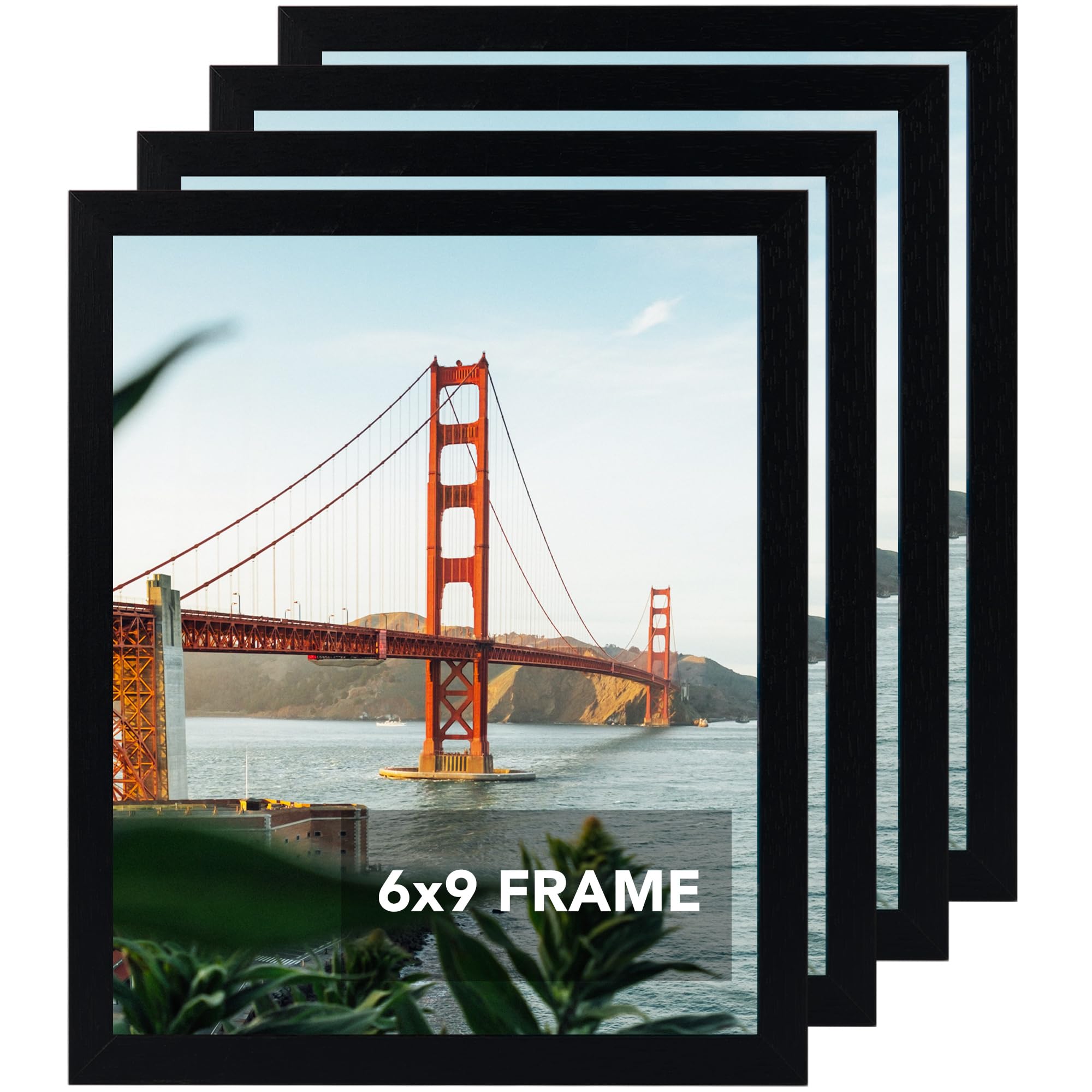Amazon.com - OMISHE 4 Pack 6x9 Picture Frame Black for Wall