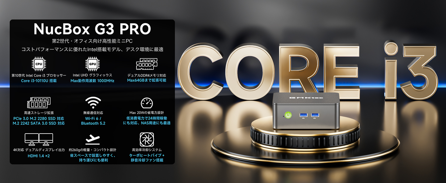 Amazon.co.jp: GMKtec G3S Mini PC, Mini PC, 16GB + 512GB SSD, Small