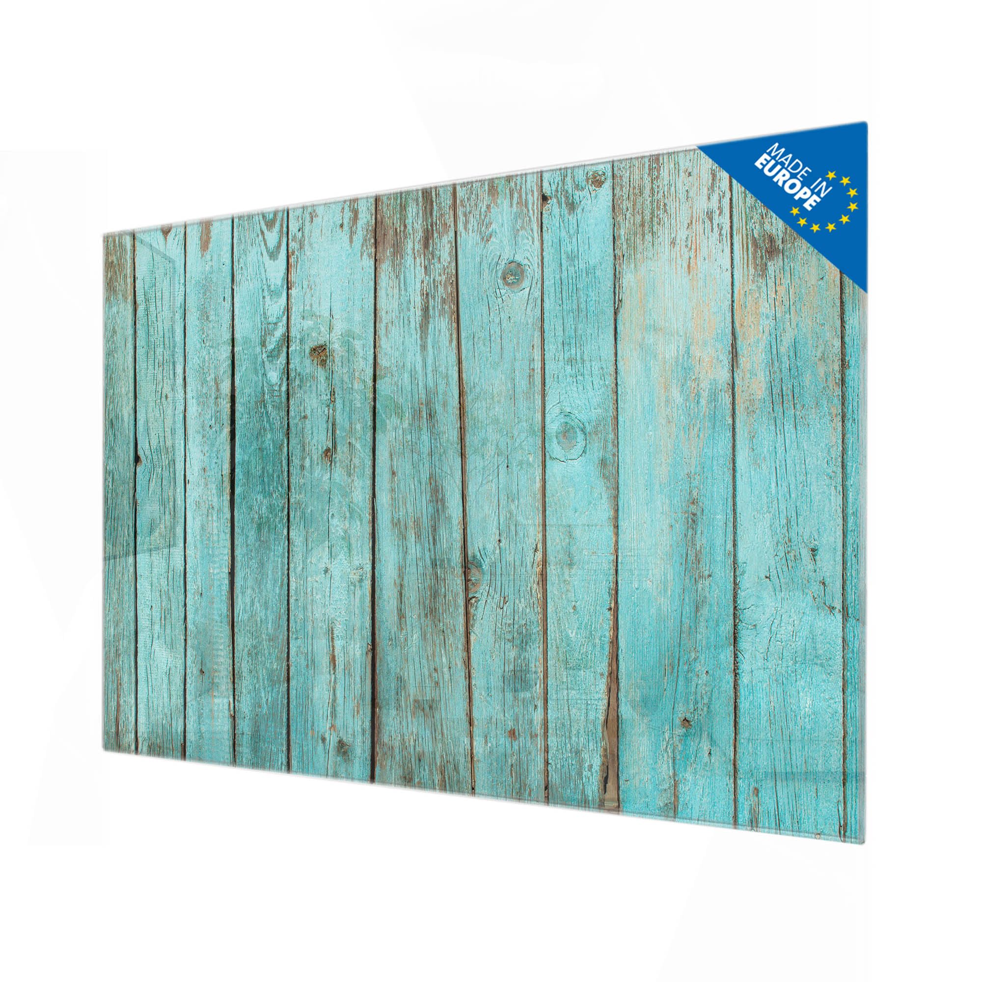 banjado Glas-Magnettafel in 45x30cm für Notizen in Holzoptik
