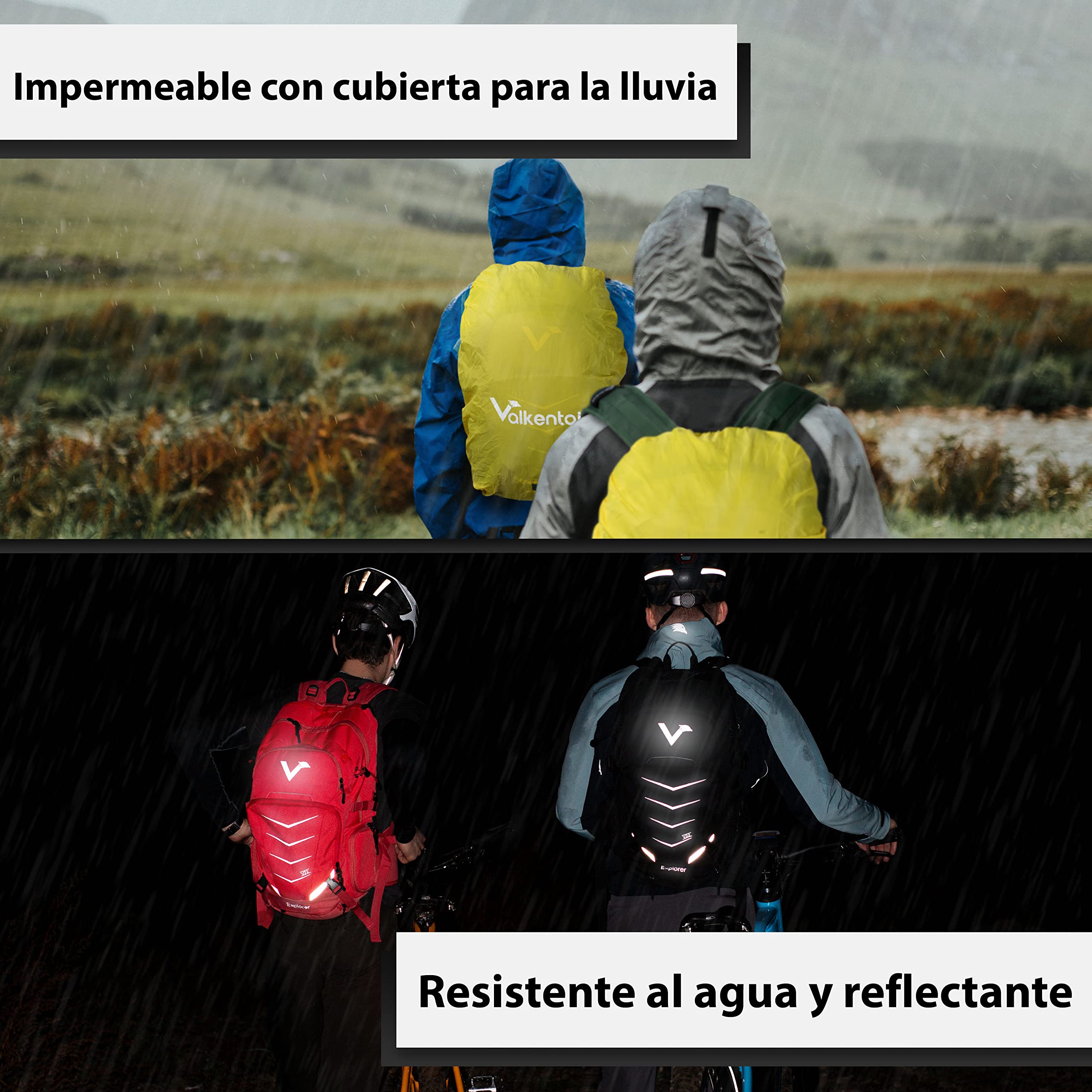 Valkental - Mochila Sostenible con Cinturones de Cadera Ocultables | 22L | Expandible con Riñonera - Perfecta para Senderismo, Trekking, Ciclismo y Uso Outdoor