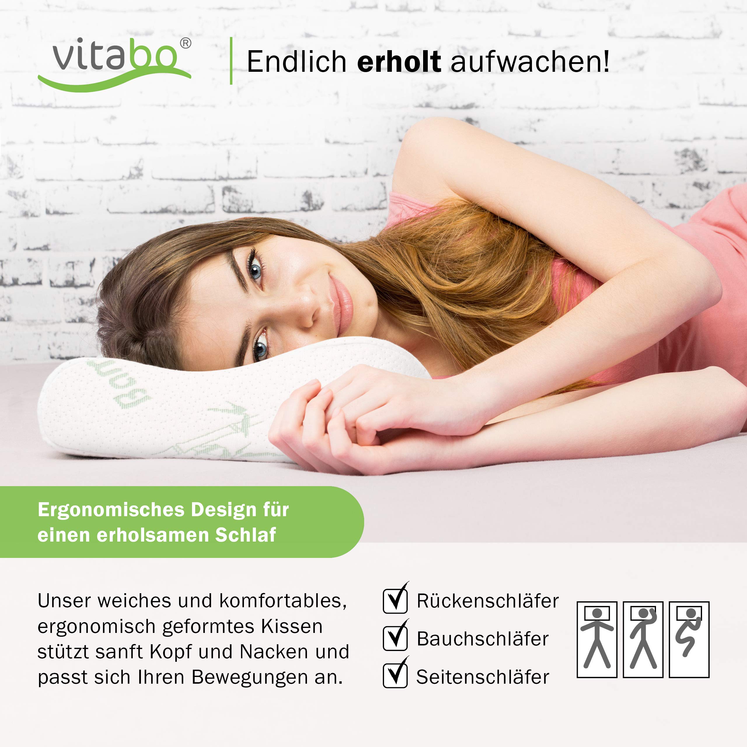 Hoofdkussen zacht en ondersteunend - Ergonomisch hoofdkussen van traagschuim voor een