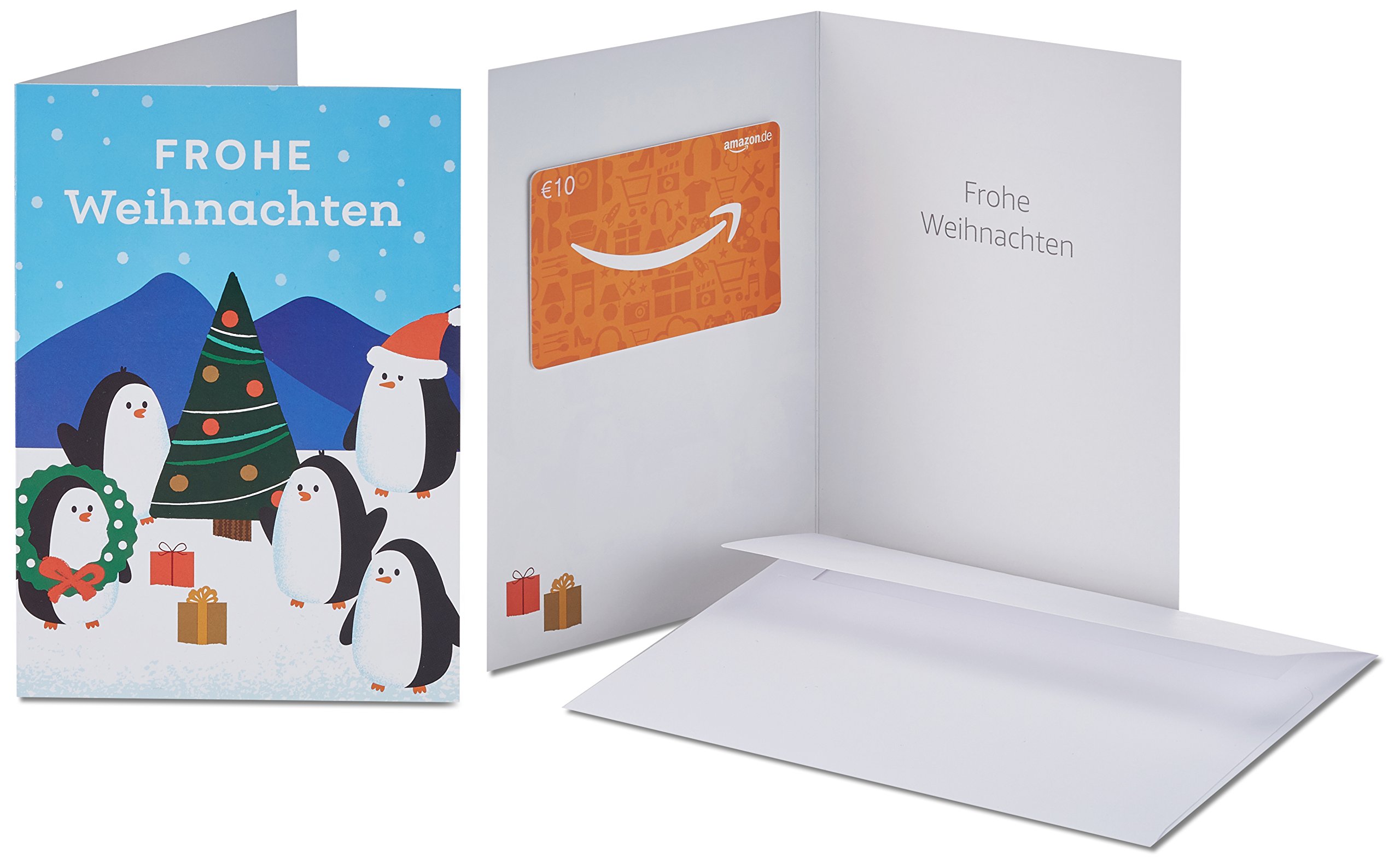 Amazon.de Geschenkkarte in Grußkarte - 10 EUR (Fröhliche Pinguine)