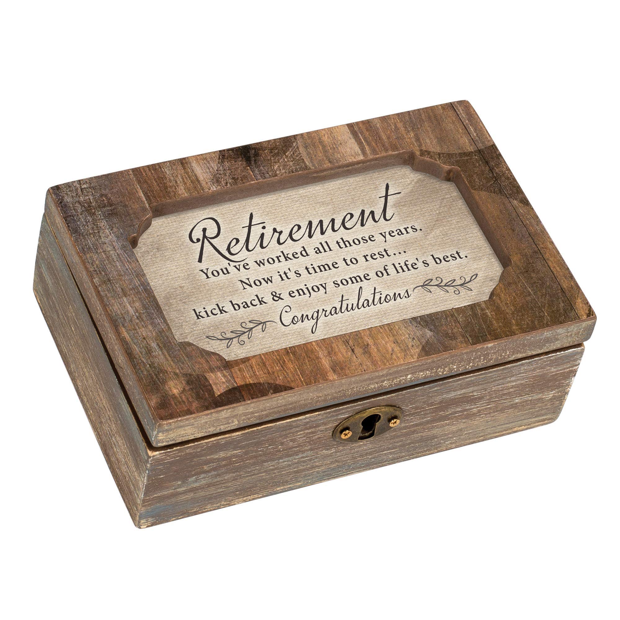 Playwell Musik-Box mit Aufschrift "Retirement Congratulations", Holzmaserung