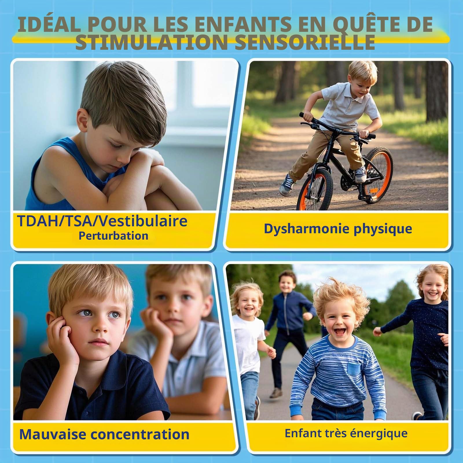 KidBloom Chaise Sensorielle Rotative pour Enfants Autistes, Jouet Sensoriel 360° pour DéVelopper L’éQuilibre