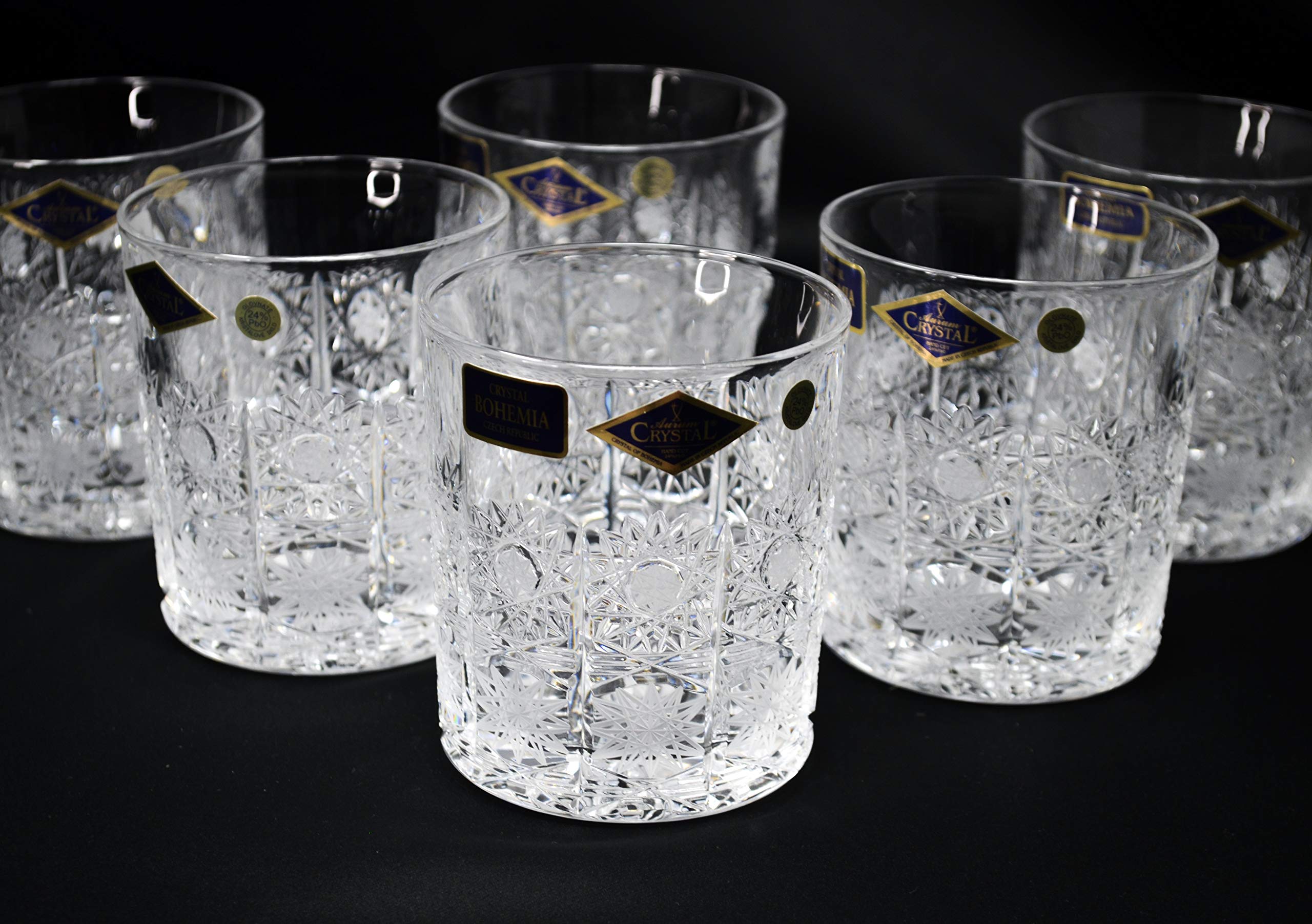 Crystal Glass Whiskey glasses set of 6, Cognac Brandy Vodka Bourbon