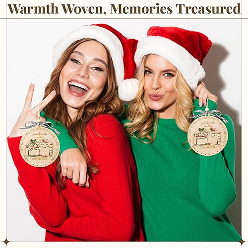 Miniatura 2 de Adorno de suéter feo de madera 3D, adornos de Navidad para mejores amigas, regalos de Año Nuevo, regalos de elefante blanco para adultos, adorno de