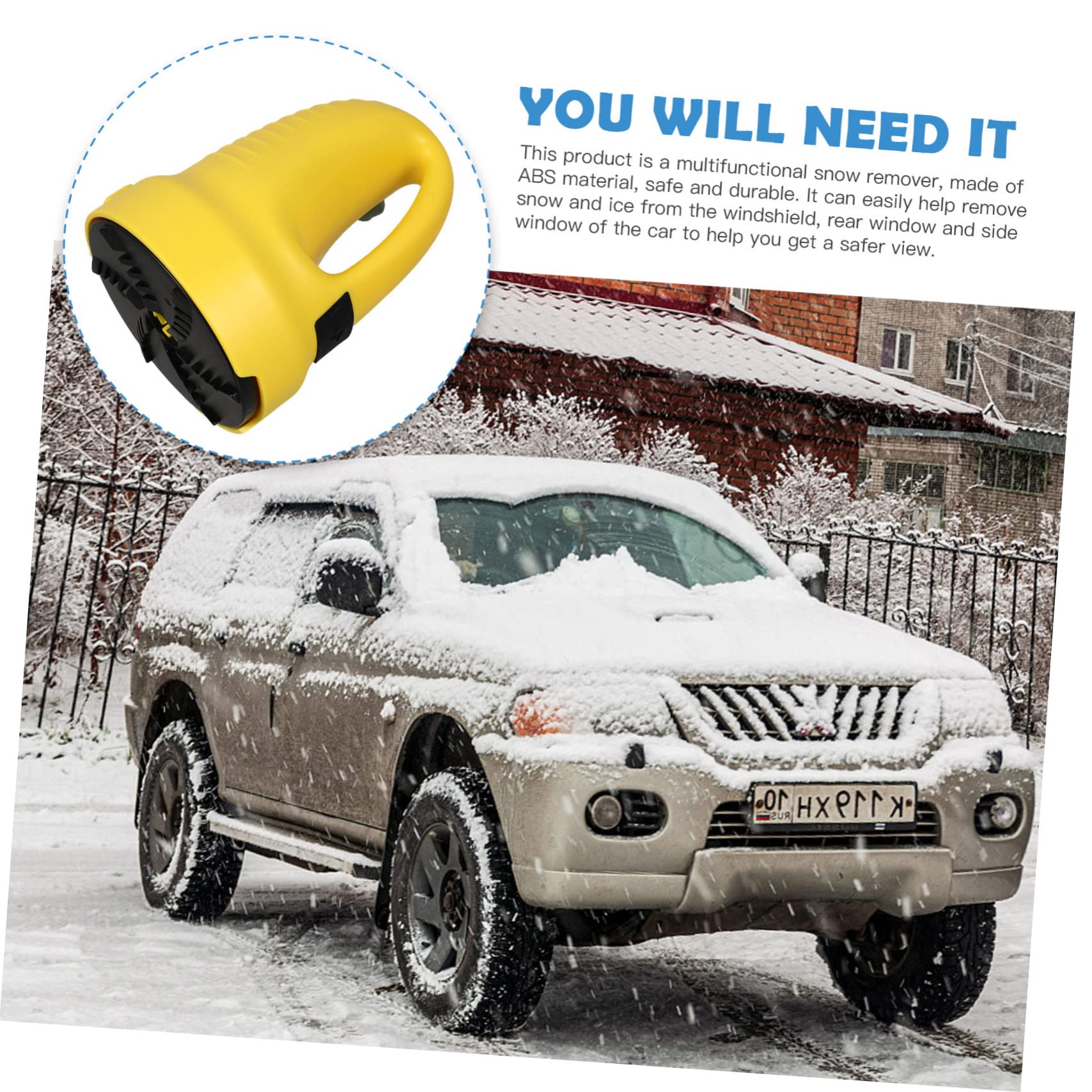 Cabilock Raschietto per Neve e Ghiaccio Strumento per Rimuovere Neve e Ghiaccio dal Vetro per Parabrezza Auto Multifunzionale in ABS, Facile da Riporre
