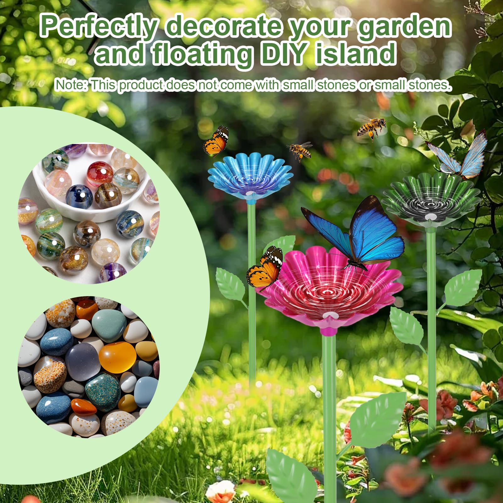 Bienengießstation, 6 Stück Metall Bienenbecher für Garten, Bienenfutterspender für durstige Bestäuber,Bestäuber Wasserspender für Bienen&Schmetterlinge,Outdoor Garten Hof Dekor,Bienentränke (Einlagig)