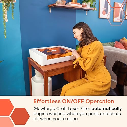 Miniatura 4 de Glowforge Filtro láser para manualidades, compatible con Aura y Spark, con filtros de carbón activado, sin necesidad de ventilación de ventana,