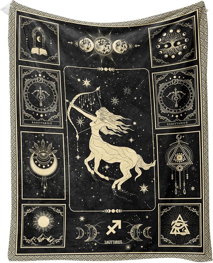 Sagittarius Constellation Blanket Astrology Sign Throw Blanket, Lightweight Microfiber Blanket Birthday Graduation to Mom Gifts for Women Men 40