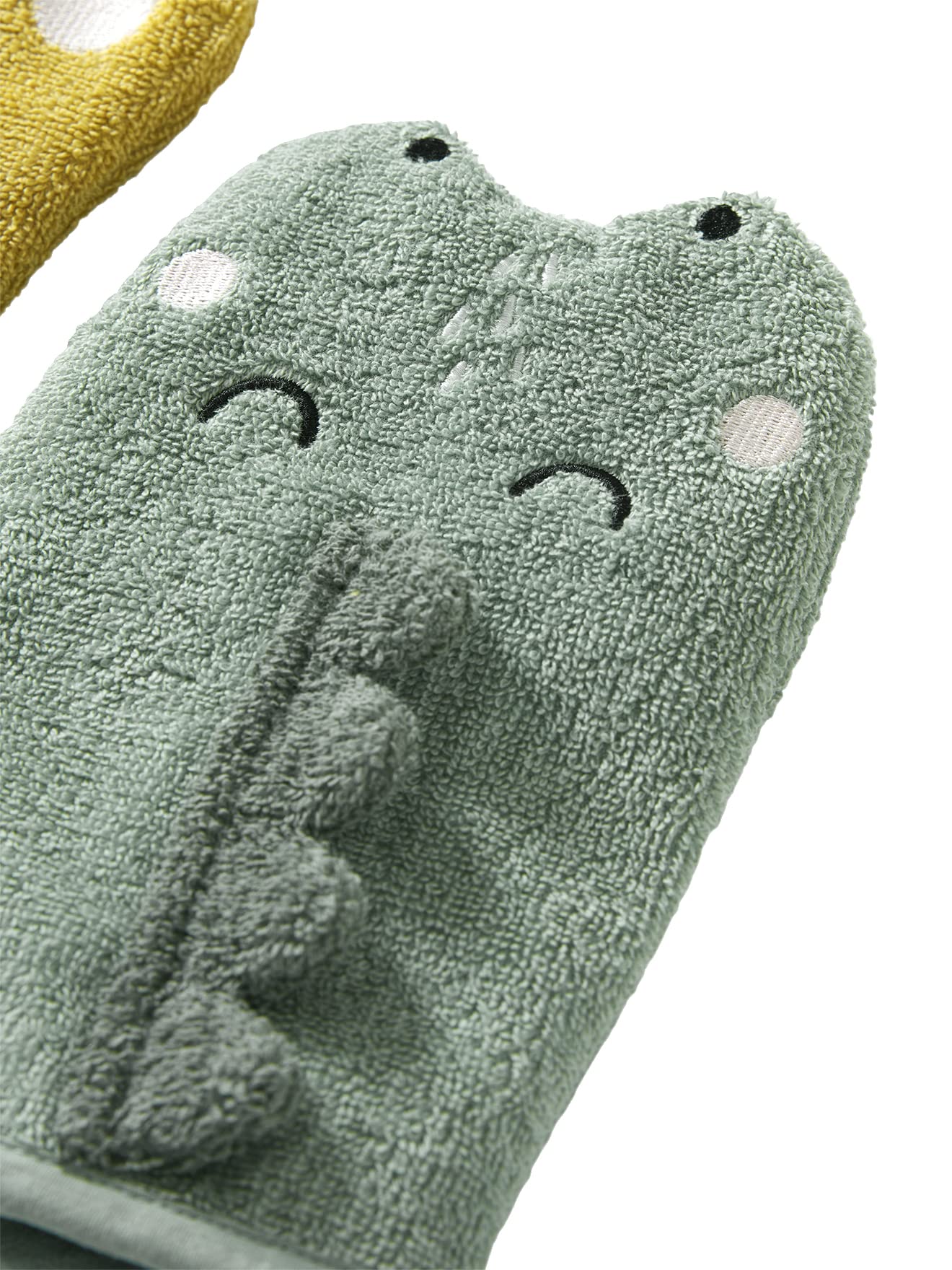 VERTBAUDET Lot de 2 gants de toilette Animorigolo vert sauge TU