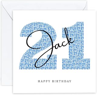 Personalised 21st Birthday Card - Twenty First Birthday Card for 21 Year Old Boys Twenty One Son Grandson Nephew Brother Men Him (Age 21)