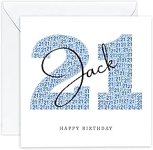 Personalised 21st Birthday Card - Twenty First Birthday Card for 21 Year Old Boys Twenty One Son Grandson Nephew Brother Men Him (Age 21)