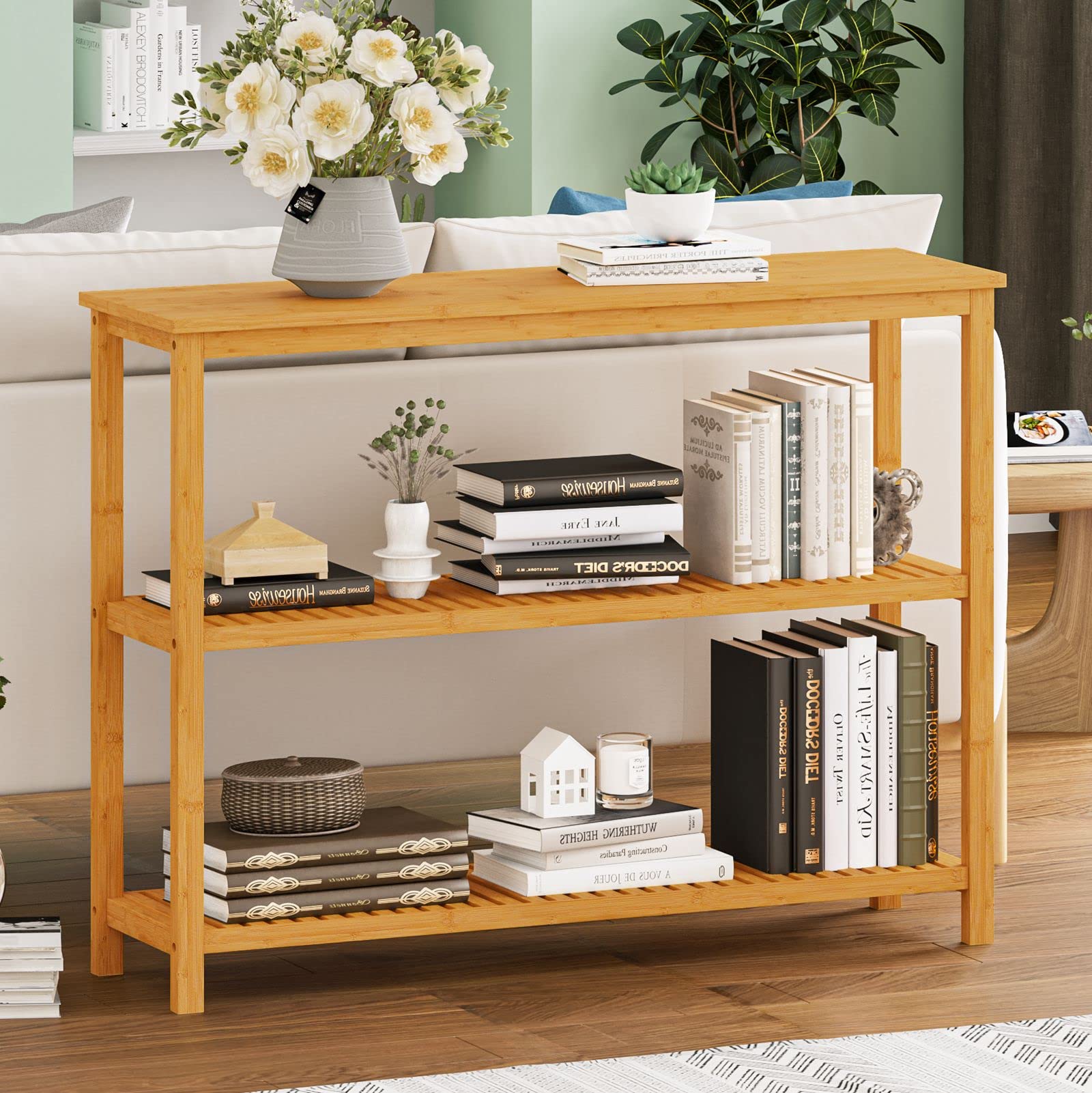 Buy VIAGDO Console Sofa Table with 3 Shelves, Narrow Long Entryway