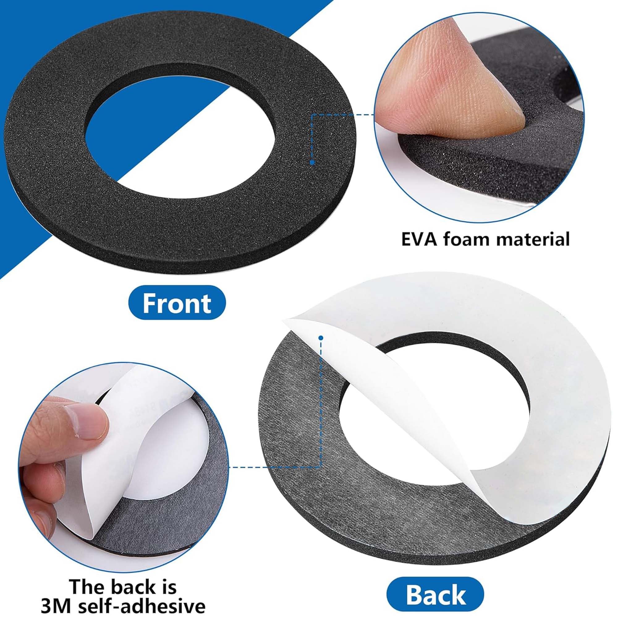 GIONAR Lot de 6 coussinets de cheville de ski - Coussinets de bottes de snowboard - Rembourrage en mousse autocollant pour patinage sur glace, scooter, randonnée pour réduire la flottabilité du talon