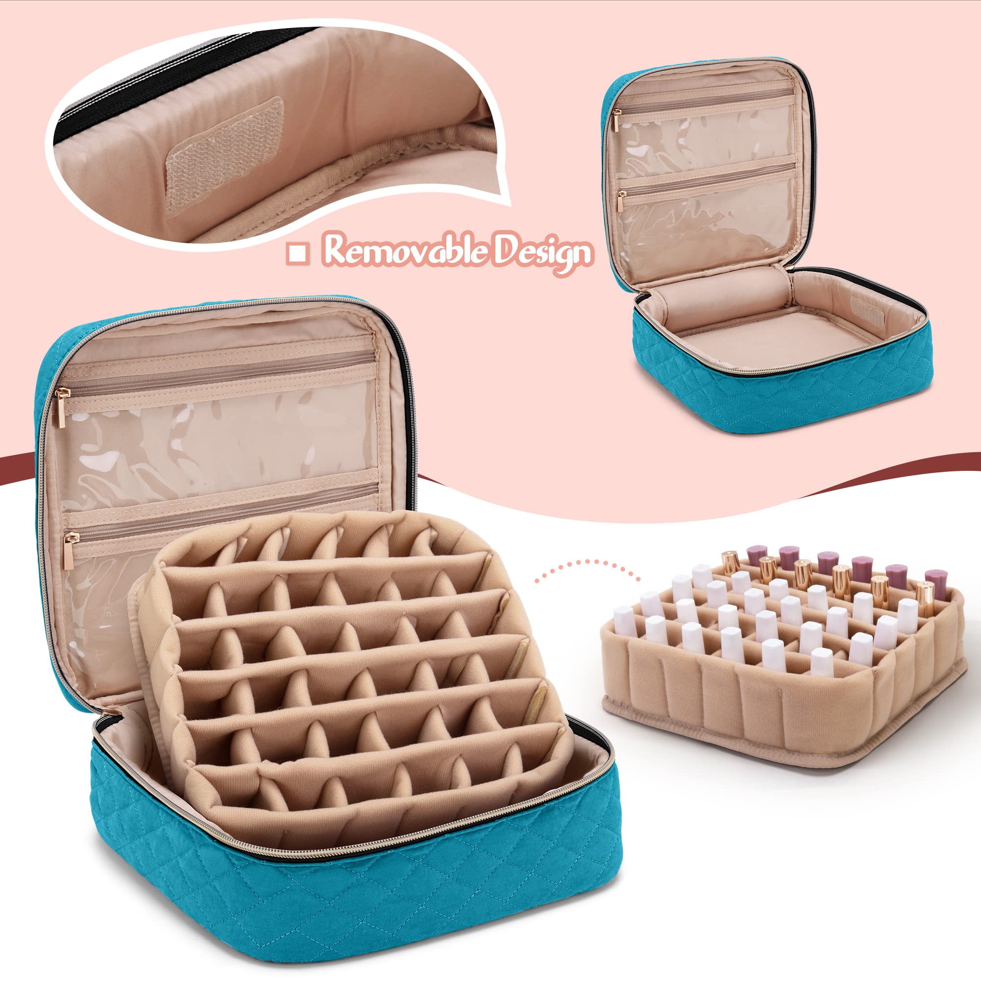 Grand Organiseur Vernis à Ongles 60 Flacons – Mallette XL De Rangement Avec Poignée, Noir