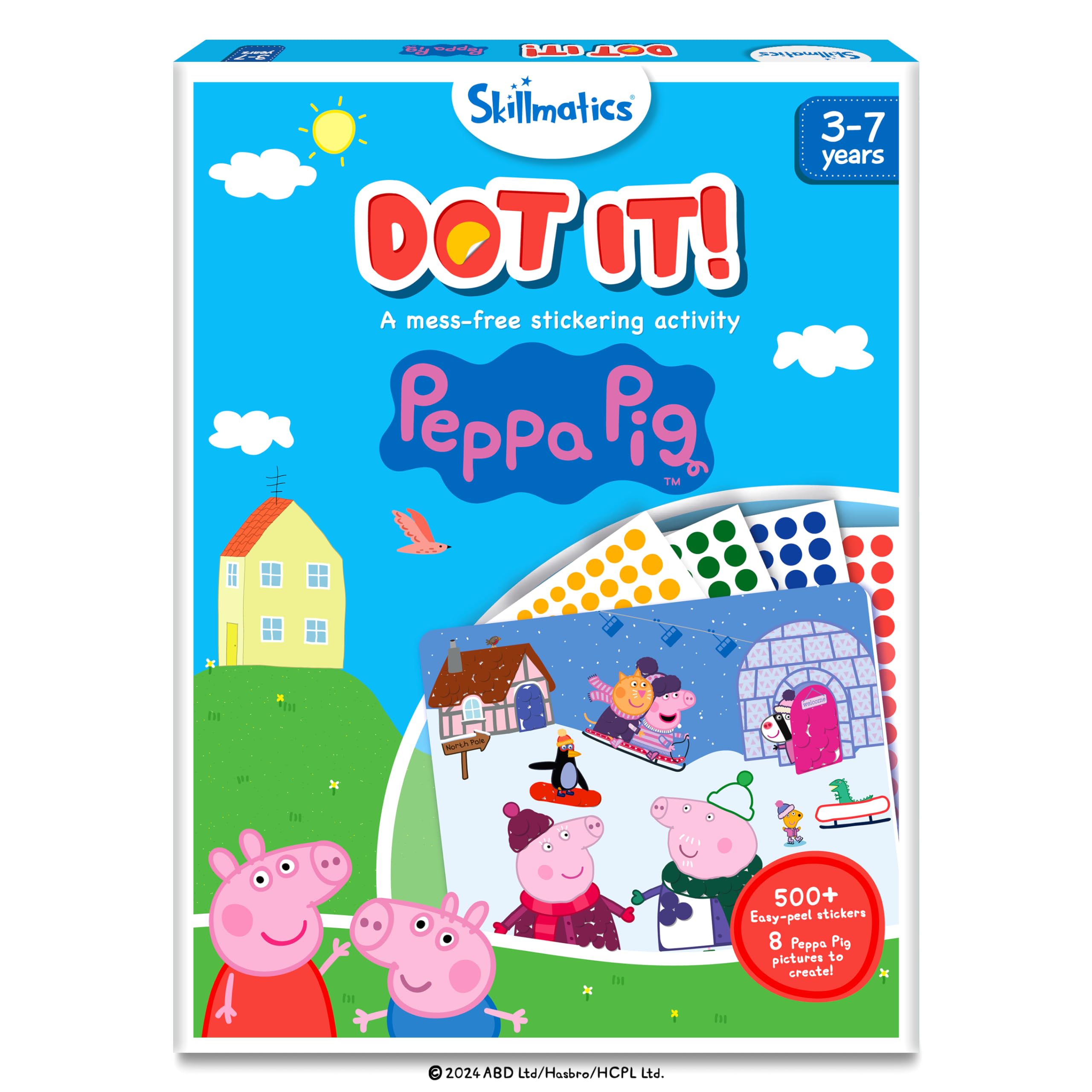 Skillmatics Dot It Sticker Art Activity - Peppa Pig, Mess-Free Fun for Kids, 500+ Stickers, Craft Kits, DIY Activity, Travel Toys, Gifts for Boys & Girls Ages 3, 4, 5, 6, 7