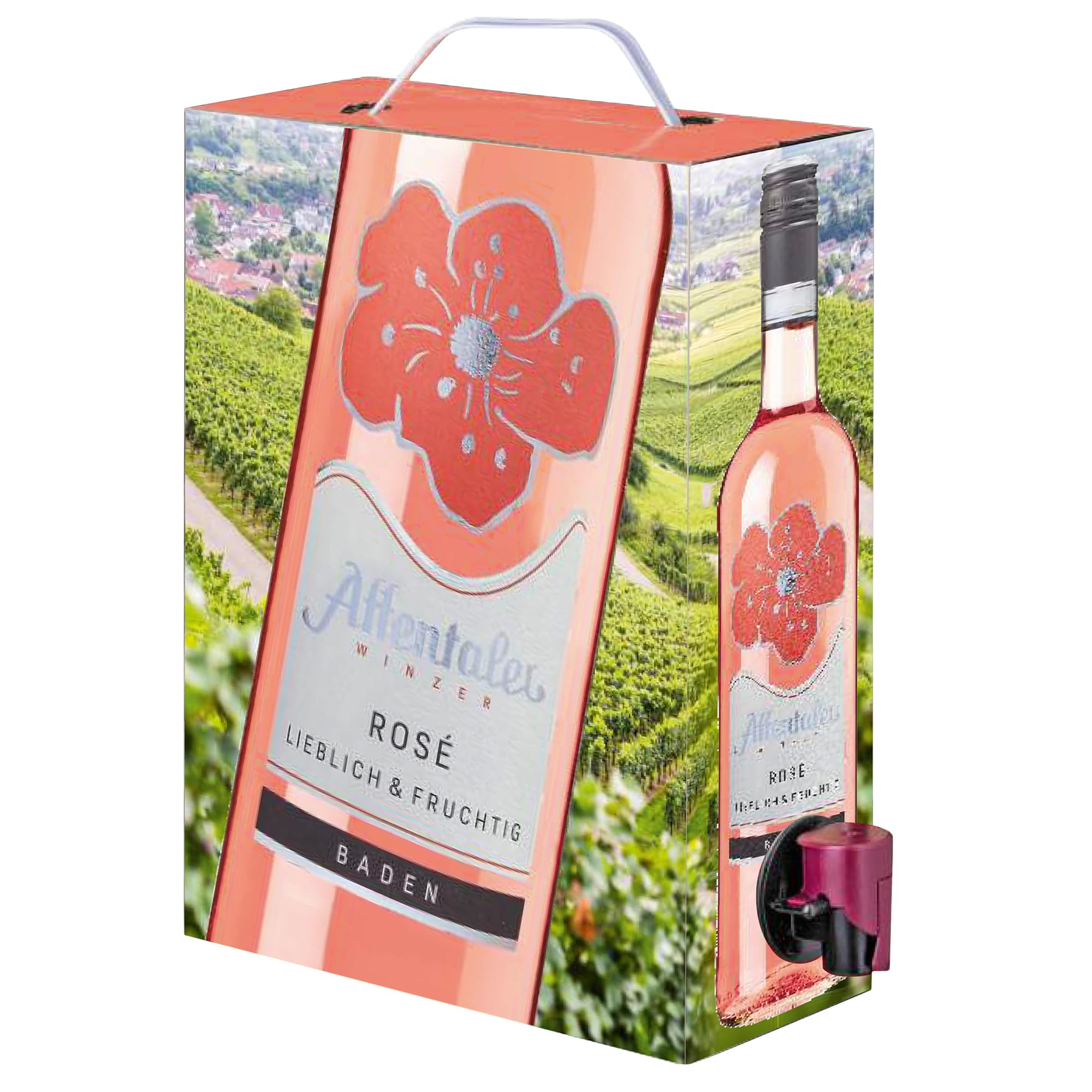 Affentaler 3 L Wein Box Spätburgunder Rosé lieblich & fruchtig – Bag in Box 3 Liter – Frischer Rosewein für Party, Tasting – Wein Geschenk Set für Geburtstag, Ostern, Camping