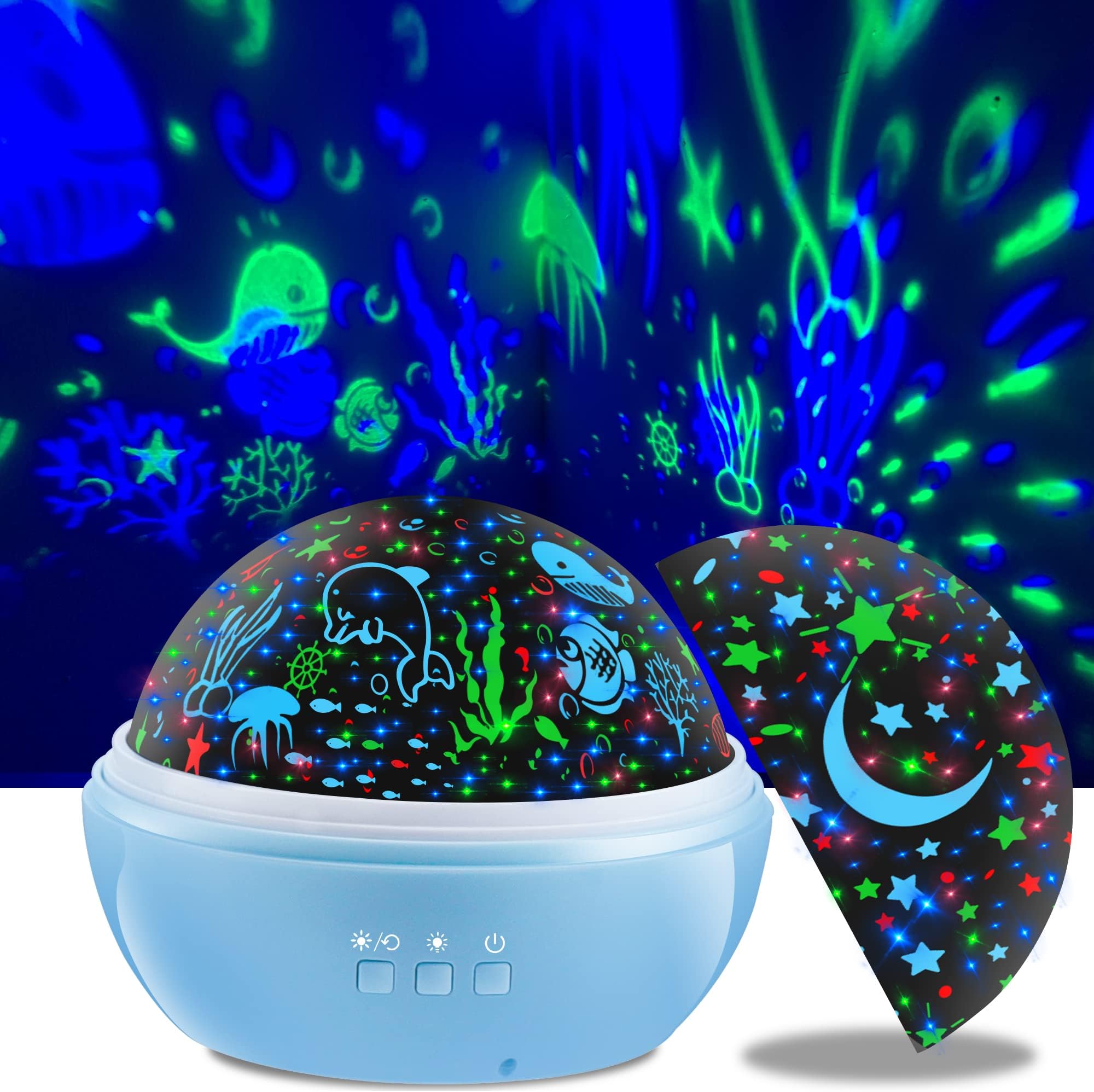 KEVAP Night Light for Kids,360° Rotating Starry Night Light
