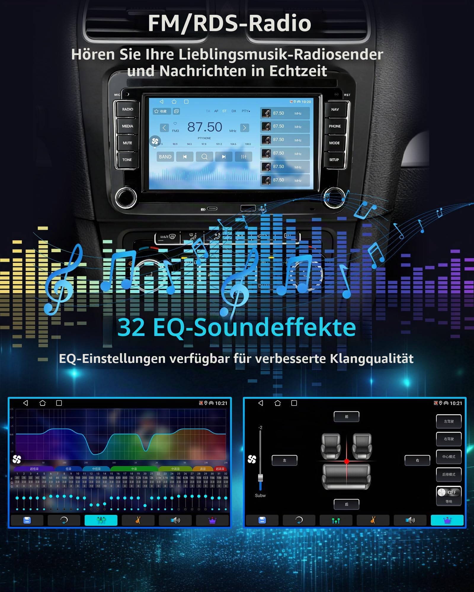 Carplay Autoradio mit Bildschirm für VW Golf 5/6 T5 Caddy Tiguan Polo 6r