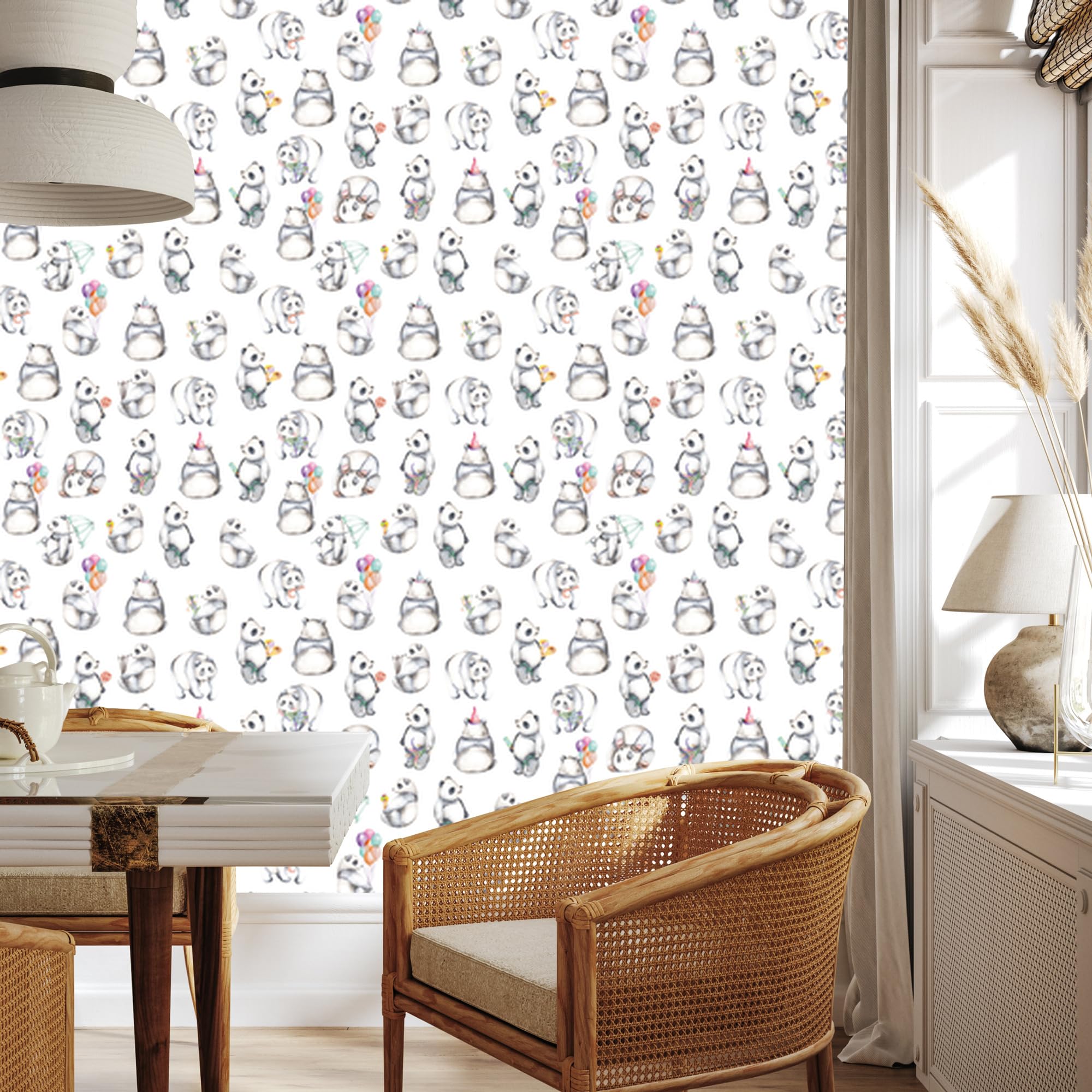 Vliestapete Glückliche Pandas 50 x 1000 cm