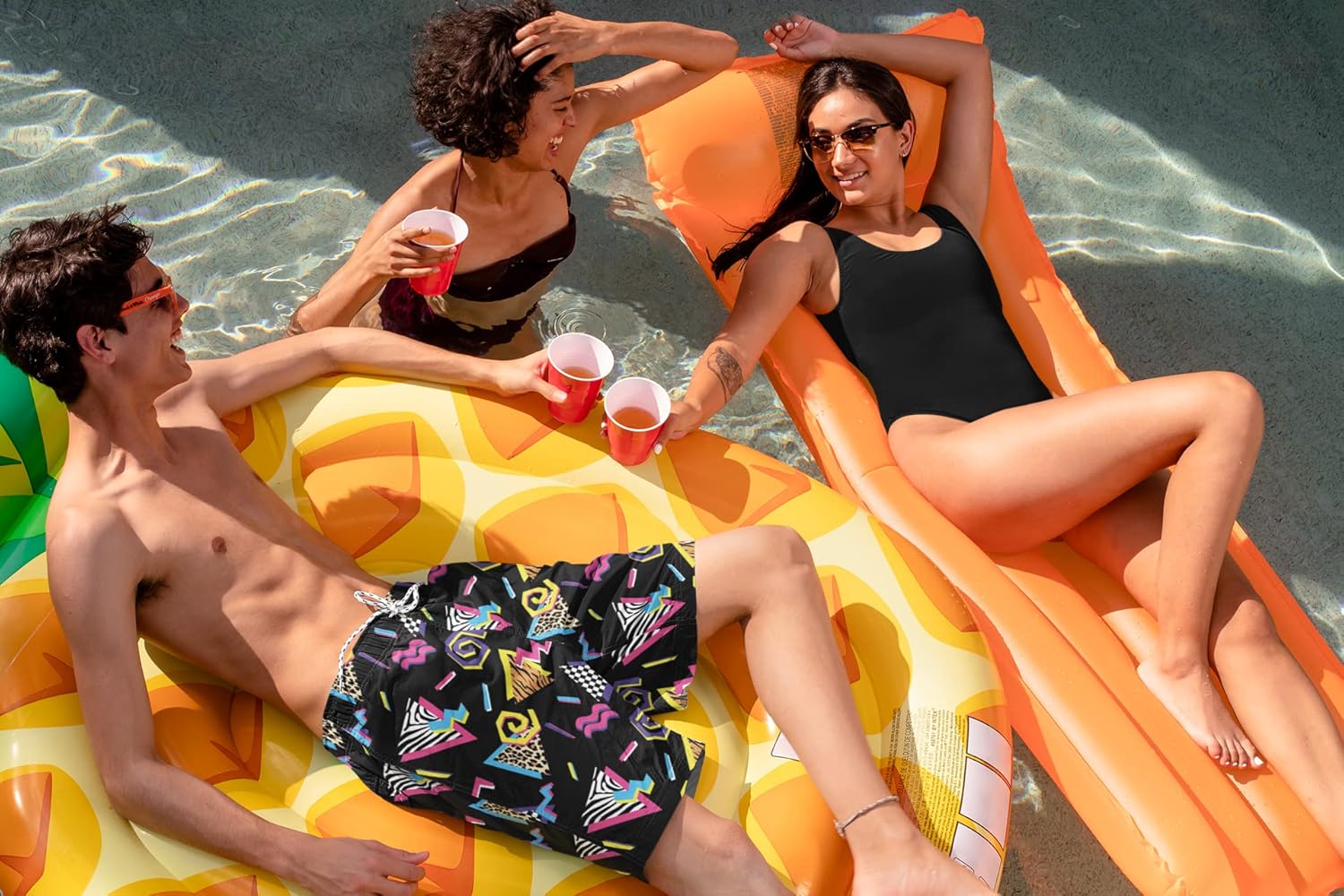 feelacle Mens Swim Trunks 9 Inch Inseam Board Shorts Beach Swimwear Bathing Suit with Compression Liner and Pockets - Image 6