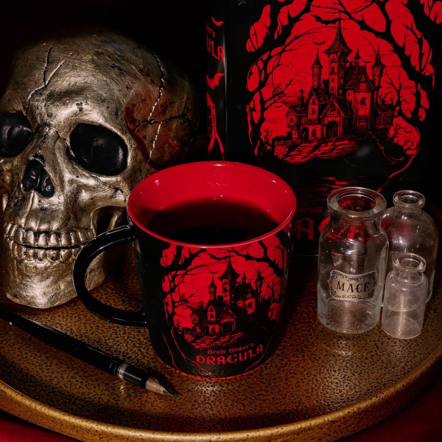 Steel Mill & Co. 14 oz Ceramic Classic Book Mug, Dracula