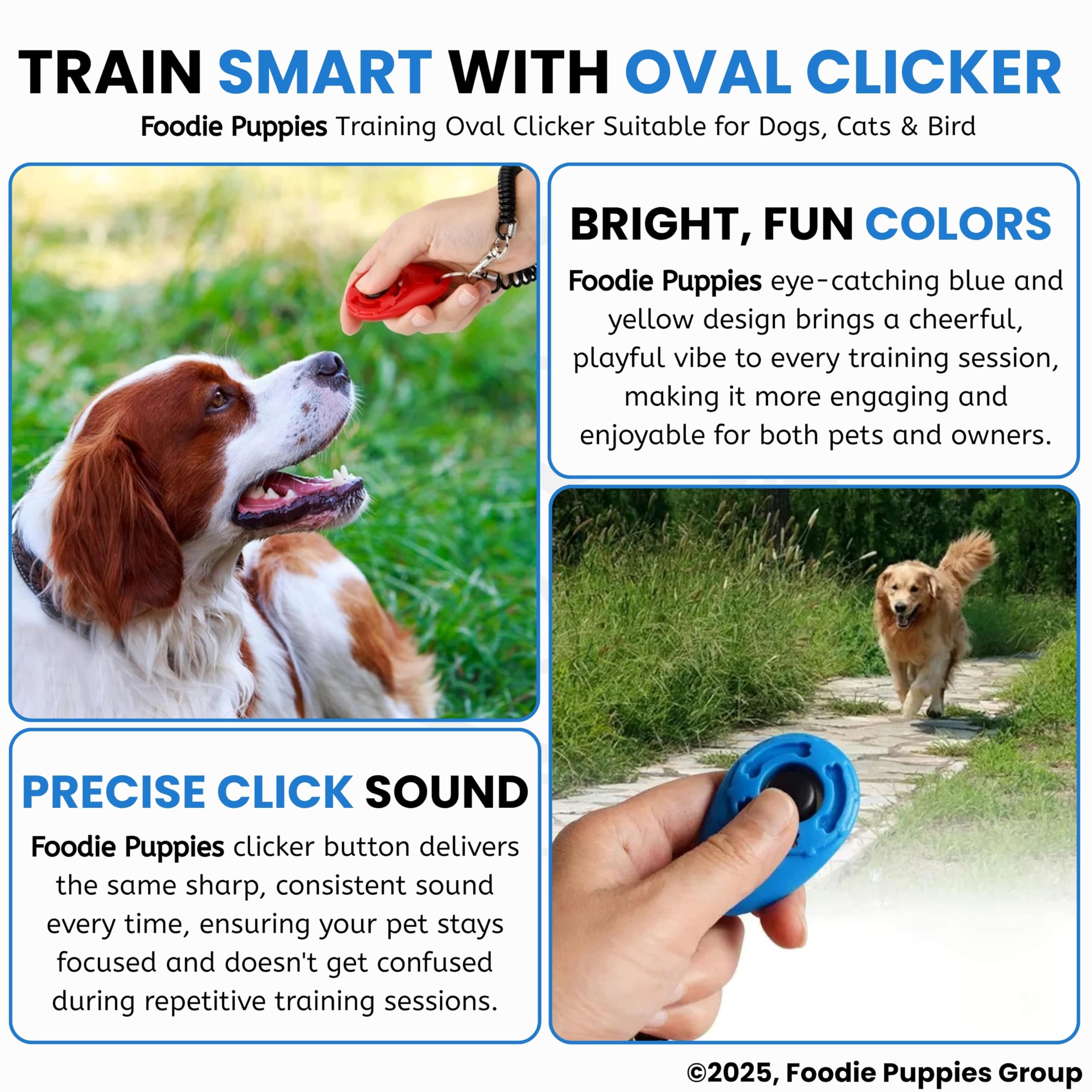 Foodie Puppies Dog Training Clicker with Wrist Strap - (Oval Clicker) | Durable, Easy to Use, Pet Training Clicker Perfect for Cats, Puppies and Birds for Behavioral Training, (Colour May Vary) 4