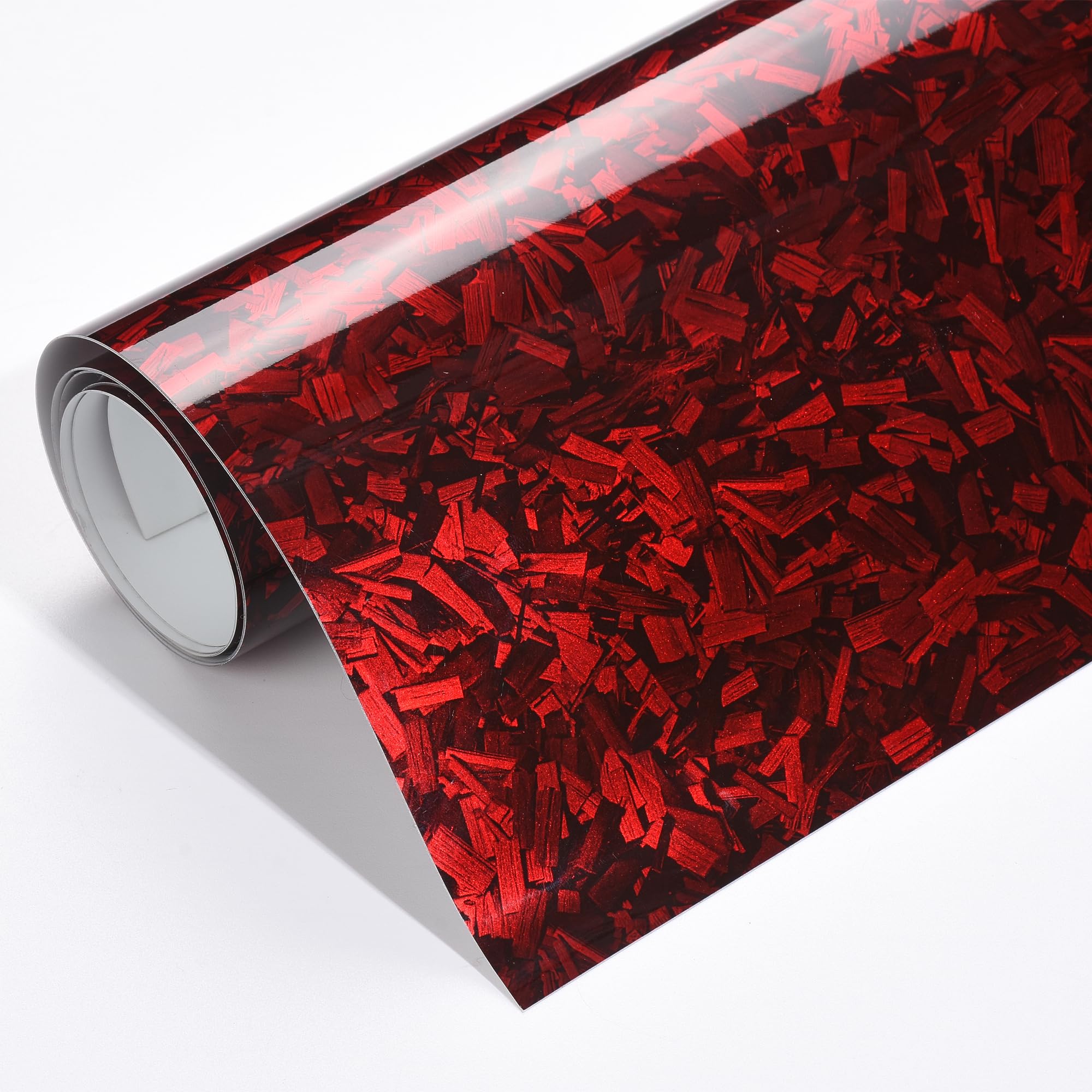 Amazon.com: AuMoHall Red Forged Carbon Car Vinyl Wrap Glossy Red
