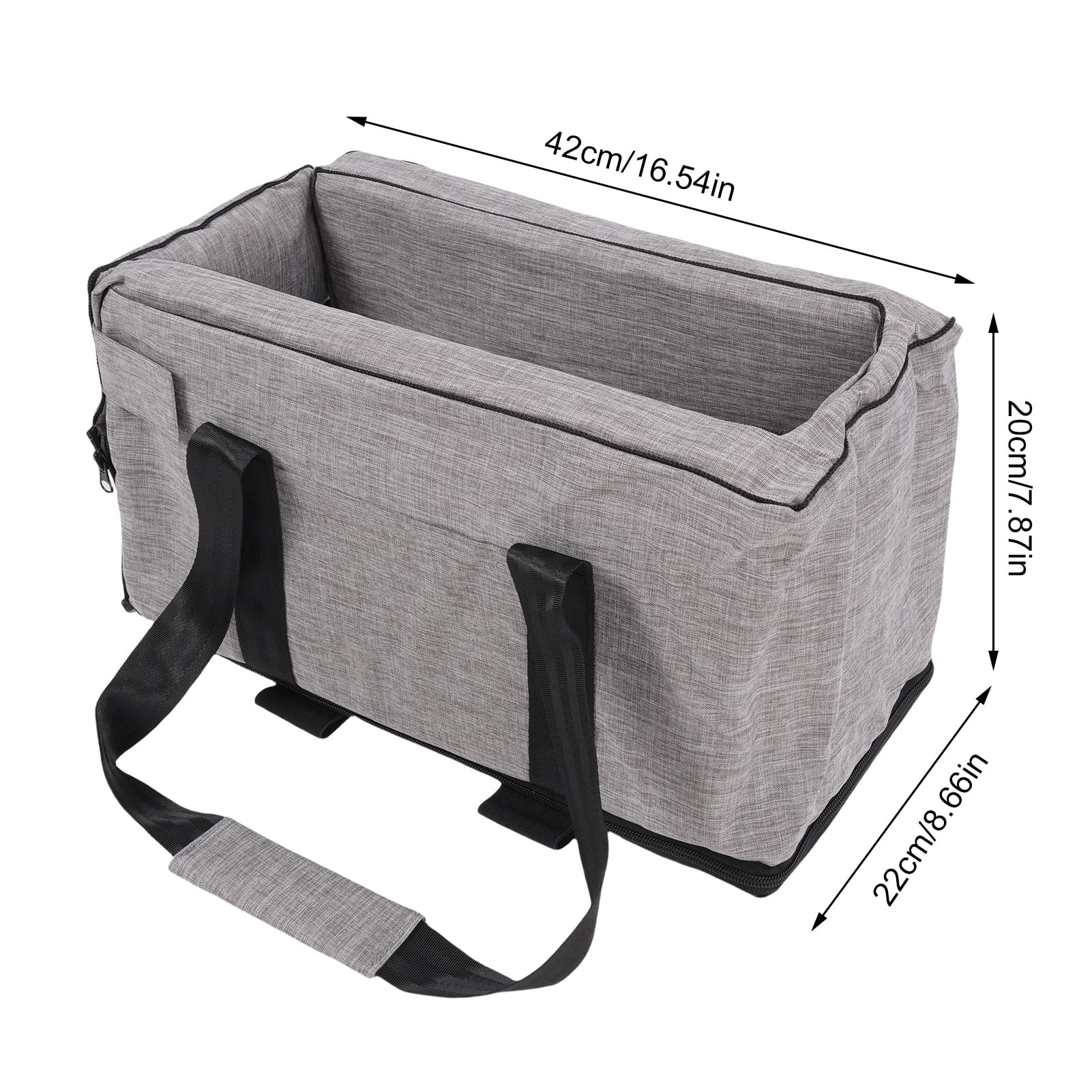 Small Dogs Center Console Dog Car Seat Crafted from 300D PU Material with Wide Angle View, Portable and Secure Pet Booster Car Seat for Cat Pet, Suitable for Travel