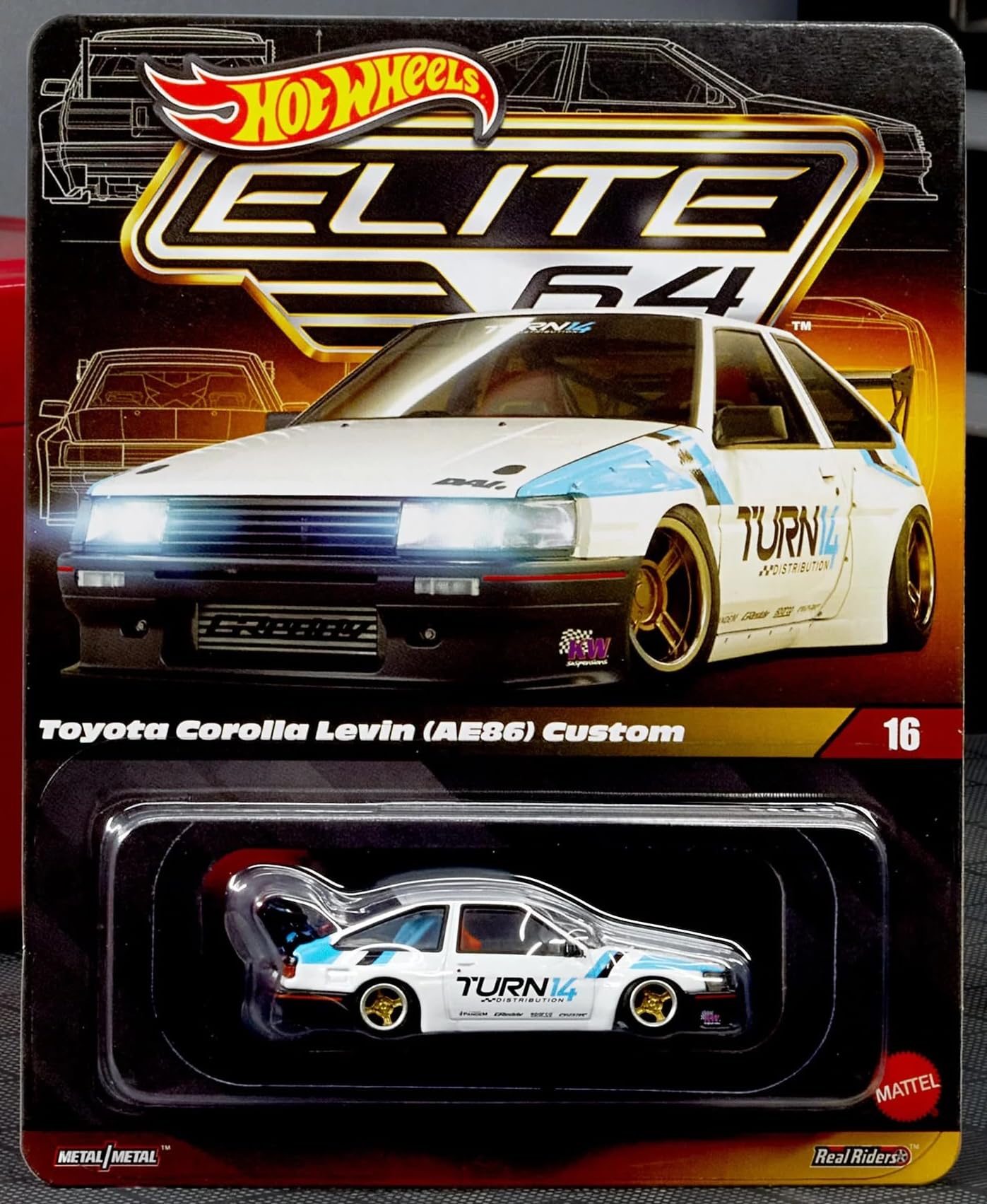 ホットウィール トヨタ カローラ GTS AE86 ゴールド Hot Wheels Toyota Corolla Levin Elite 64 (AE86) Custom Collectors