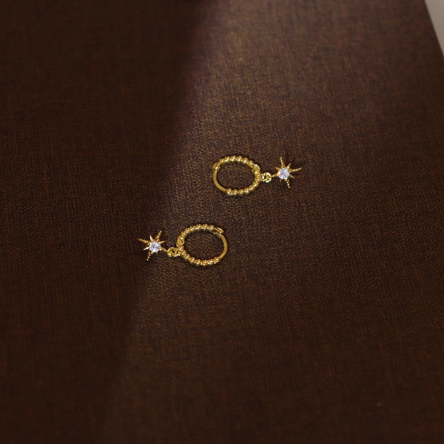 3Pairs 14K Gold Stud Hoop Earrings Set for Women Butterfly Moon Star Flower Evil Eye CZ Dainty Huggie Hoop Cartilage Earrings Gift Box - Image 4