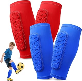 Pardofelis 2 Pairs Football Covers for Kids Adult, Breathable and Anti-Slip Calf Cover, Honeycomb Football Cover for Kids, Youth Men Women Outdoor Sports