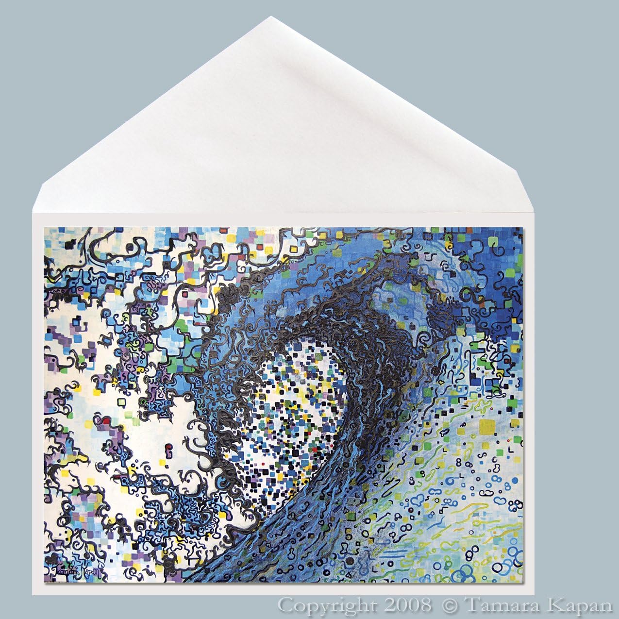 Greeting Card Surf Art titledFinding Peace by Tamara Kapan